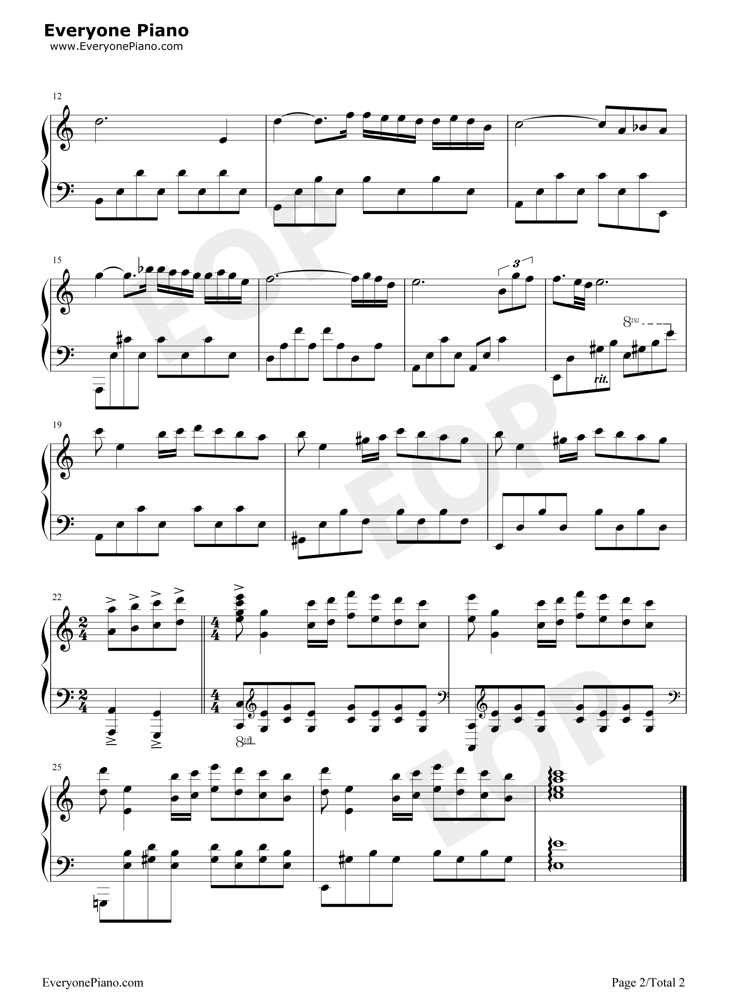 秋日私语钢琴谱_理查德·克莱德曼