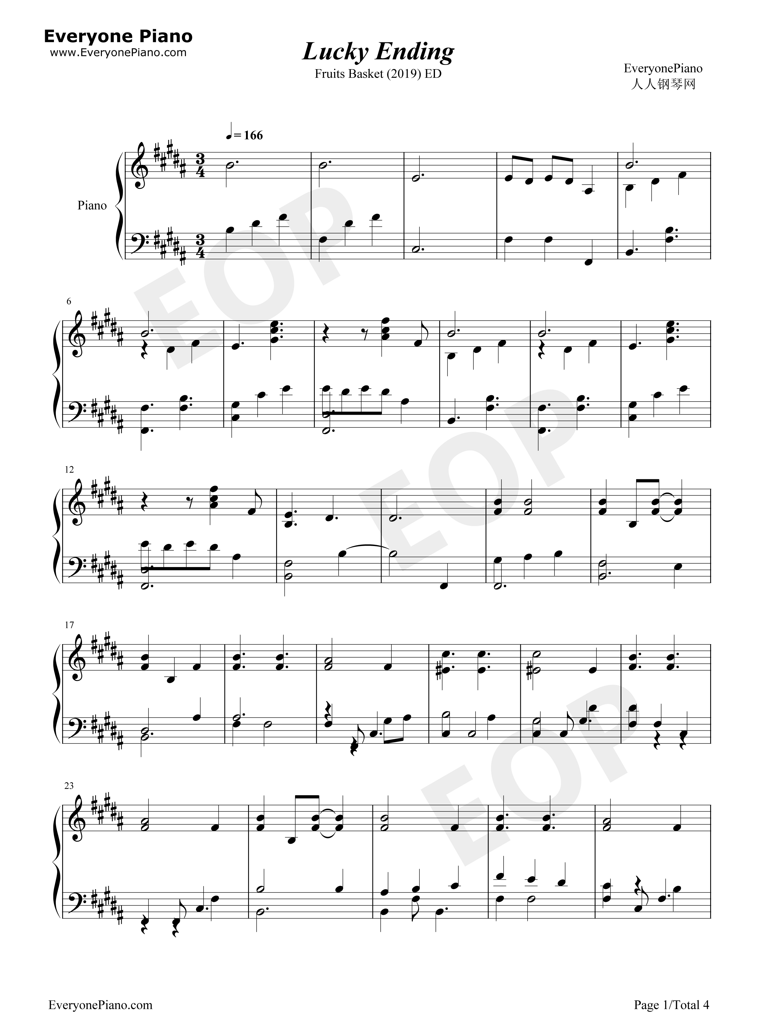 Lucky_Ending钢琴谱_Vickeblanka