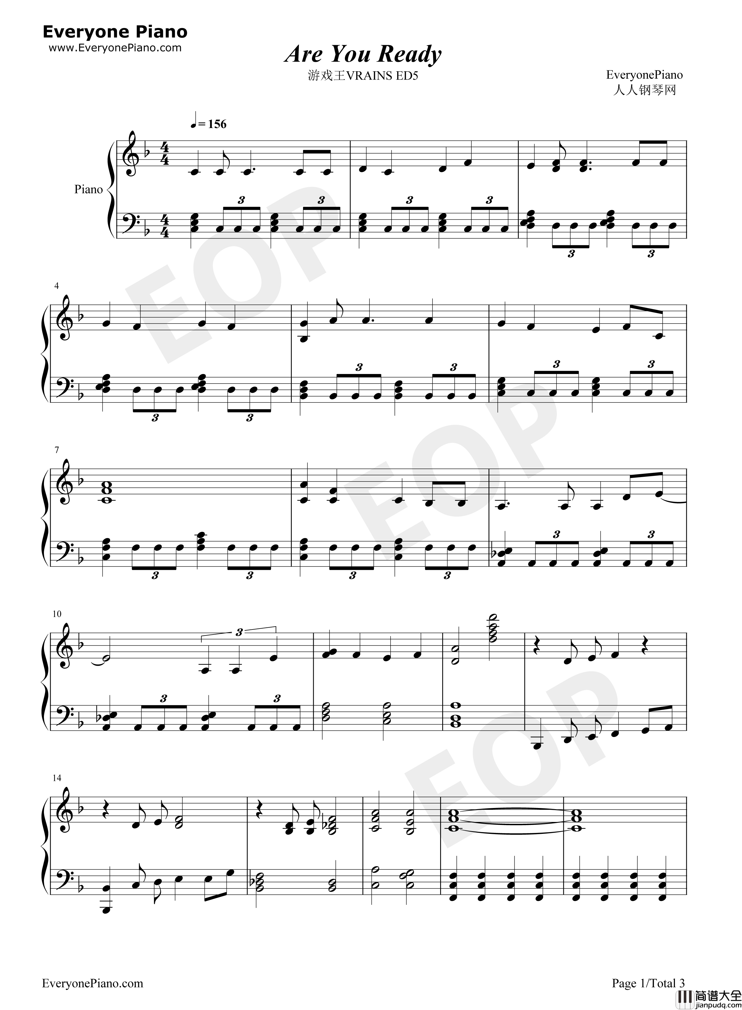 Are_You_Ready钢琴谱_Bis