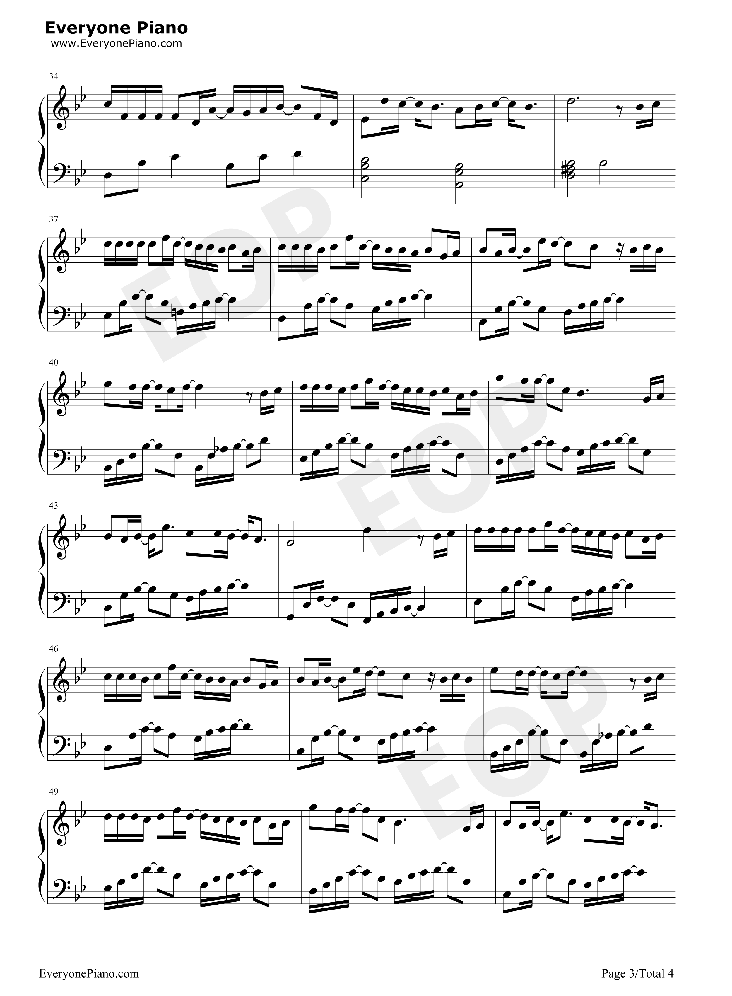 来不及说再见钢琴谱_艾辰