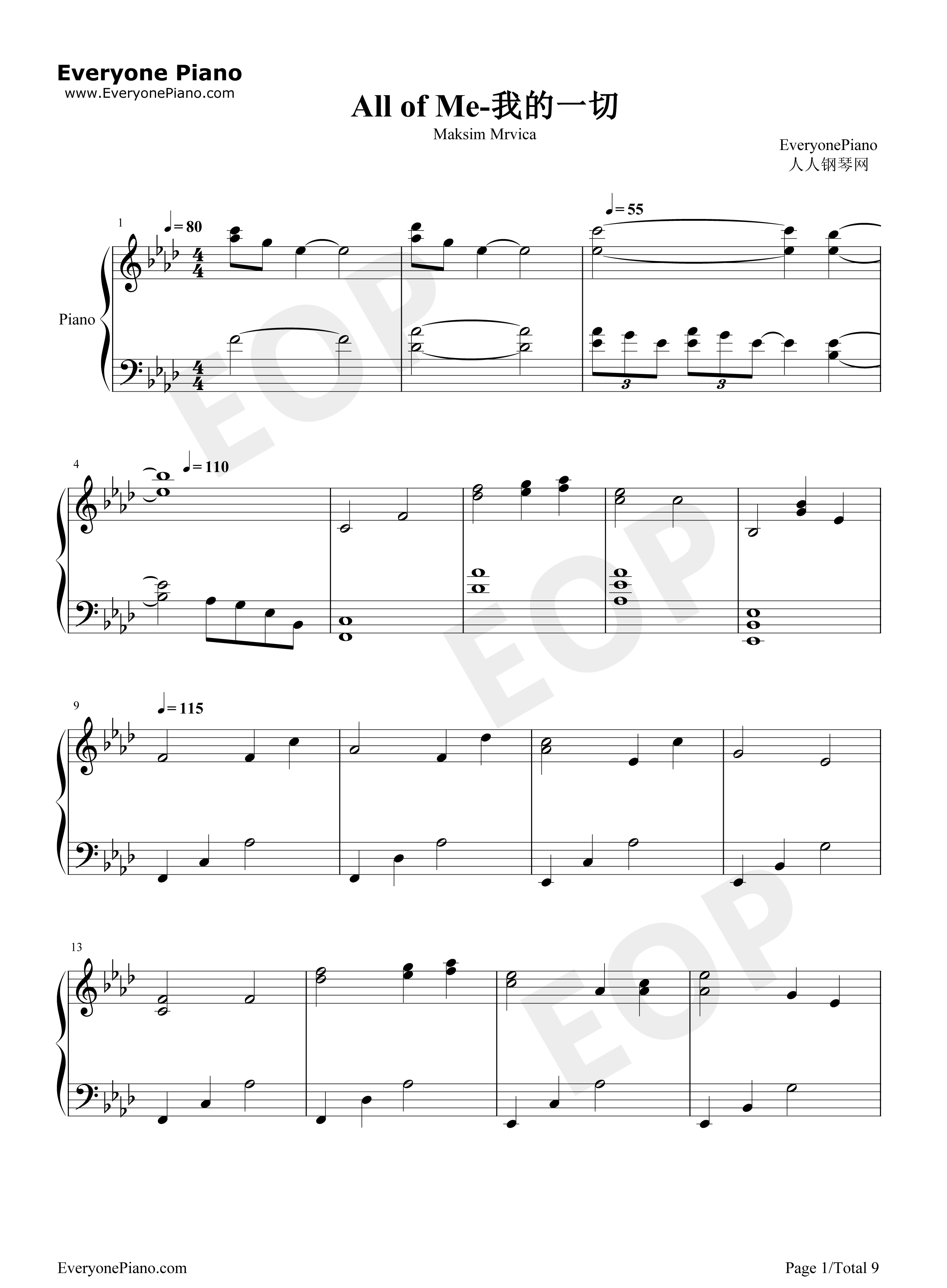All_of_Me钢琴谱_马克西姆