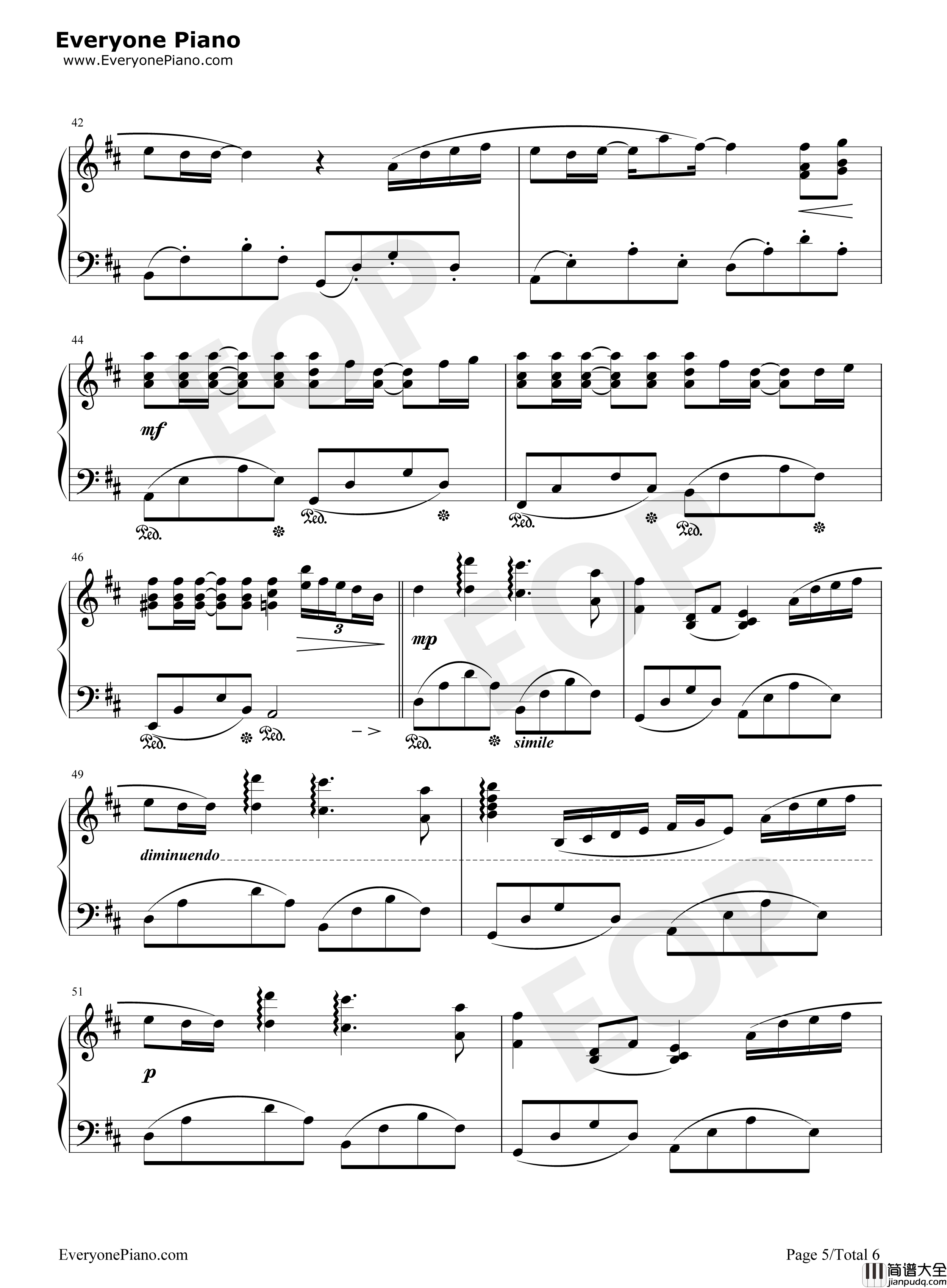 Summer完美版钢琴谱_久石让