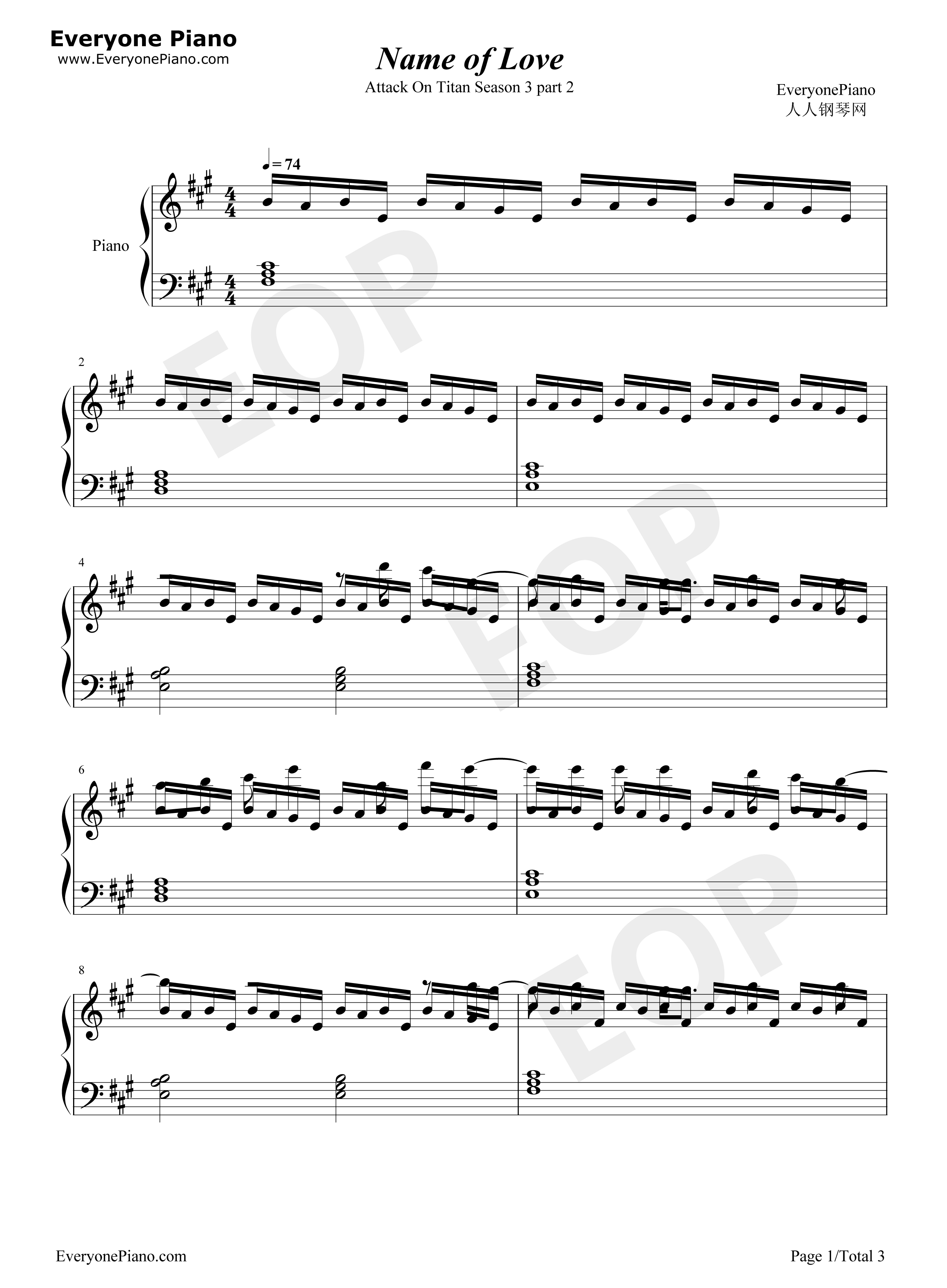 Name_of_Love钢琴谱_Cinema_Staff