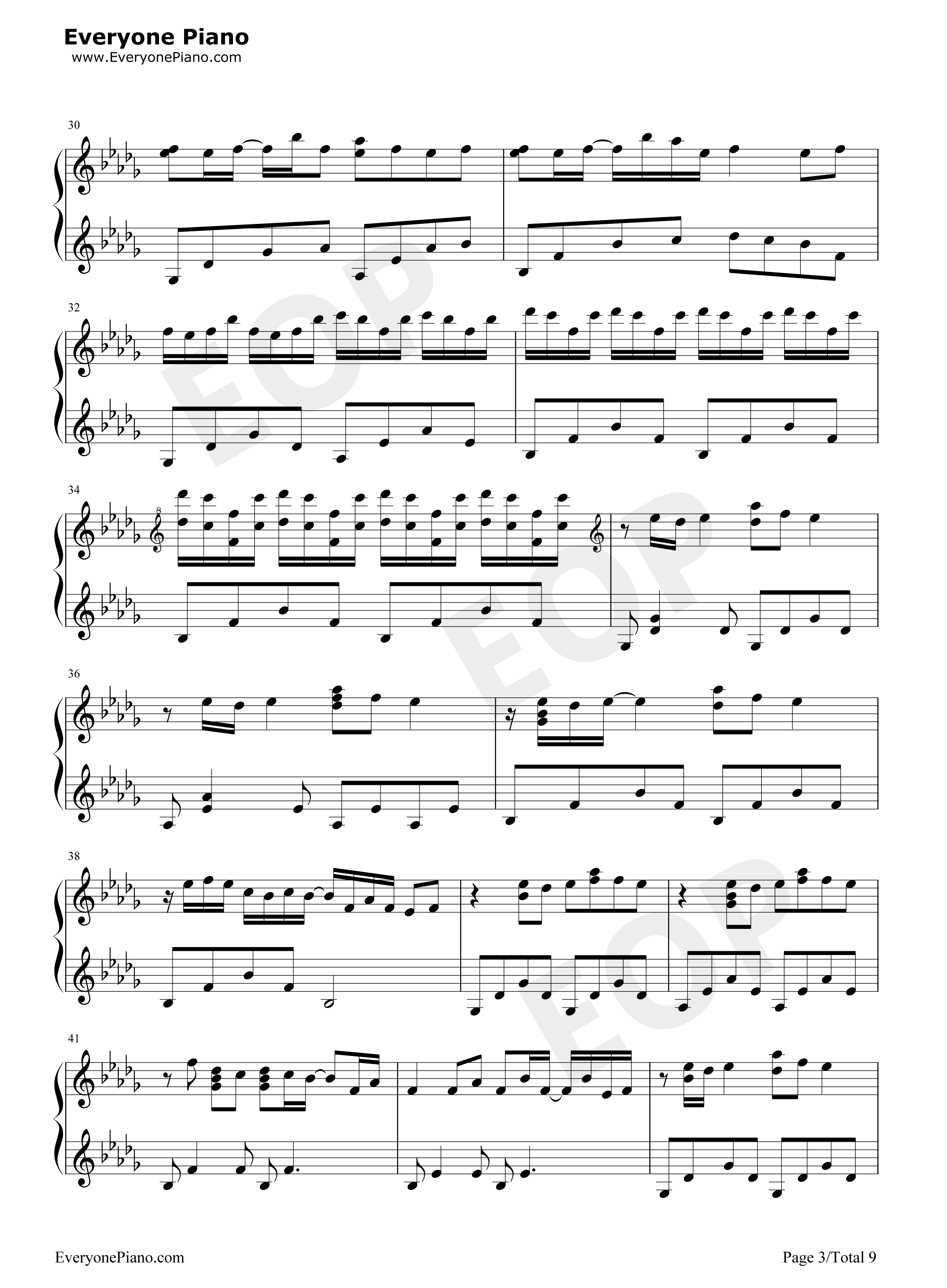 情书钢琴谱_DJ_Okawari