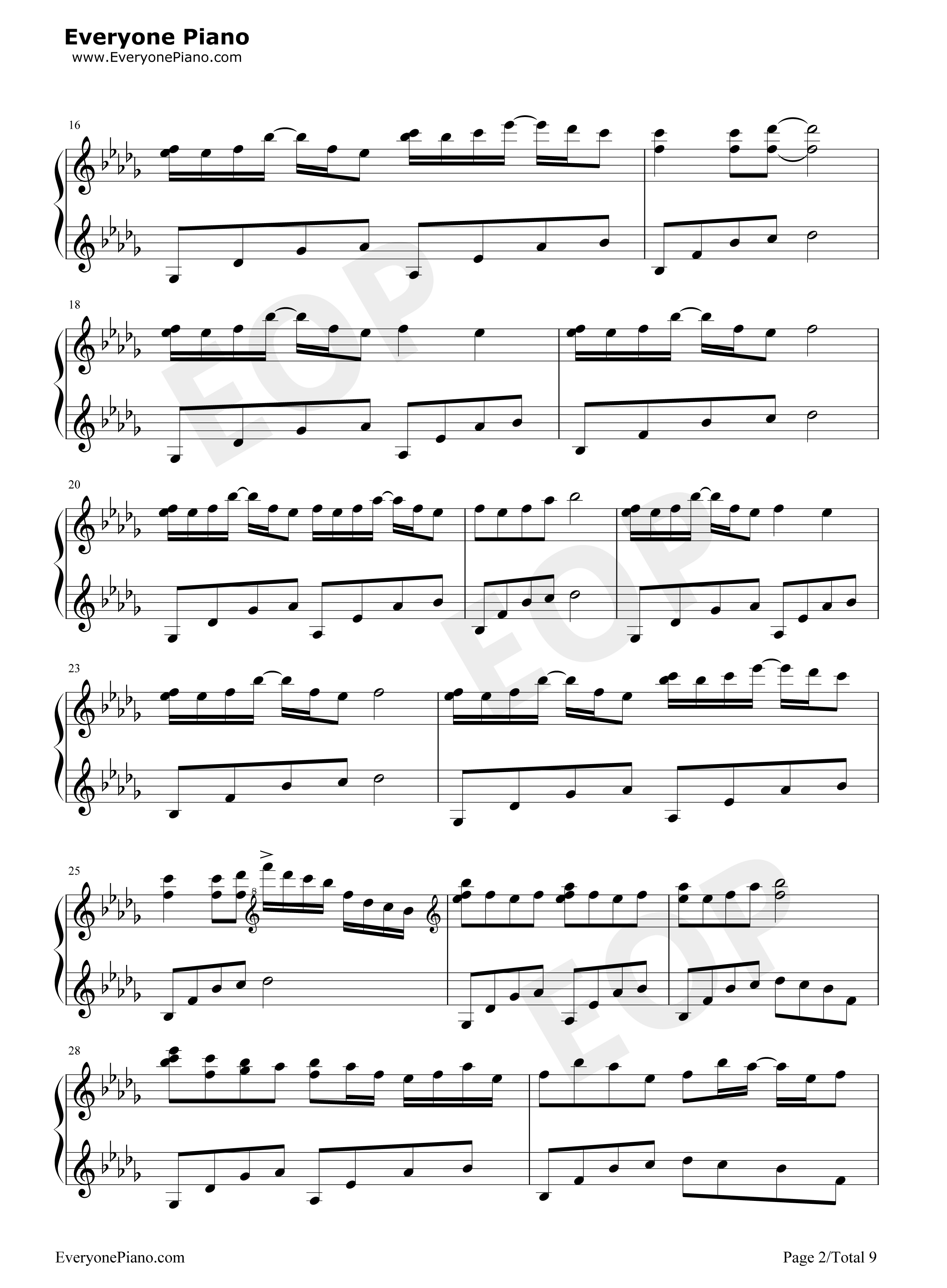 情书钢琴谱_DJ_Okawari