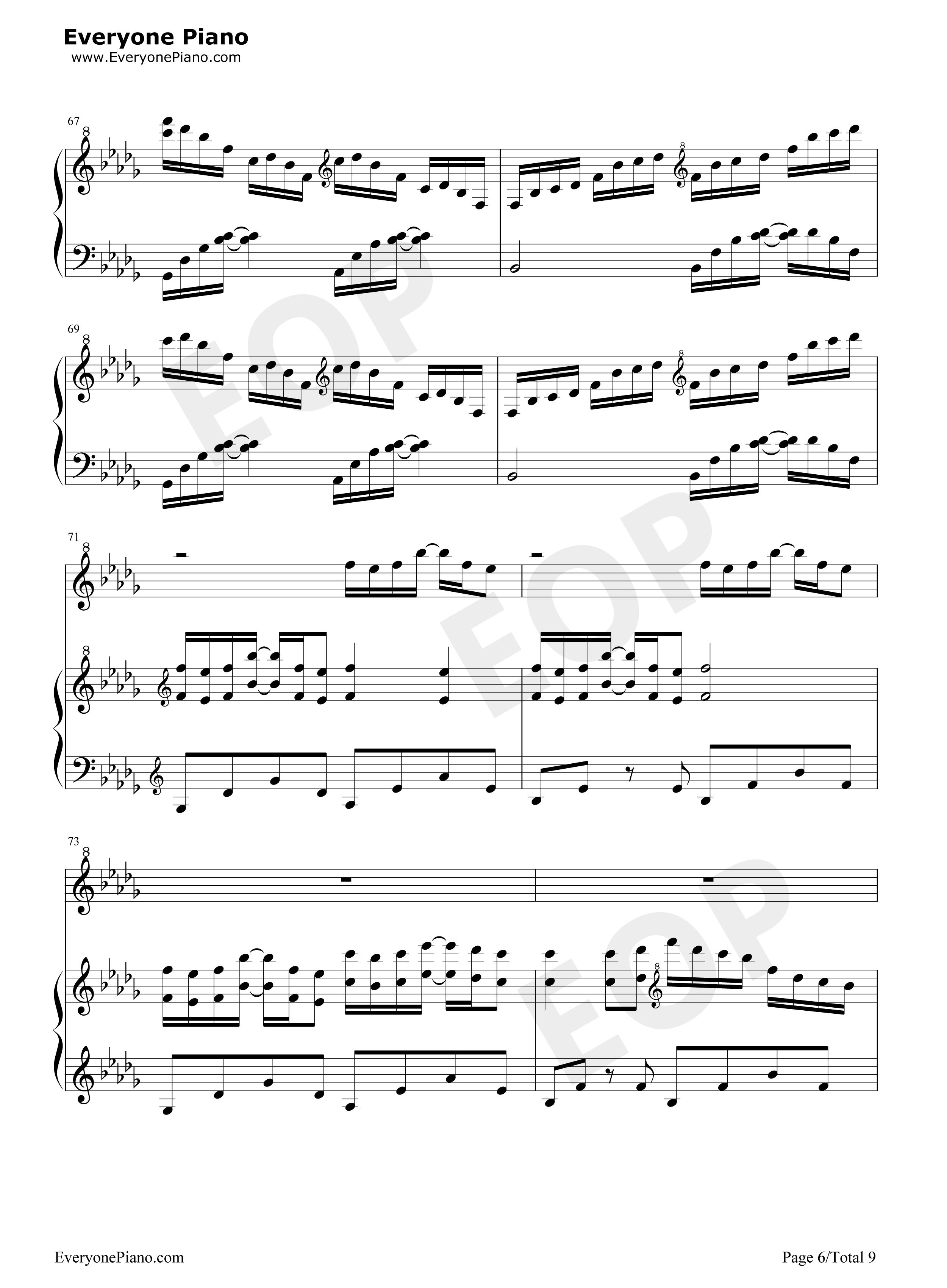 情书钢琴谱_DJ_Okawari