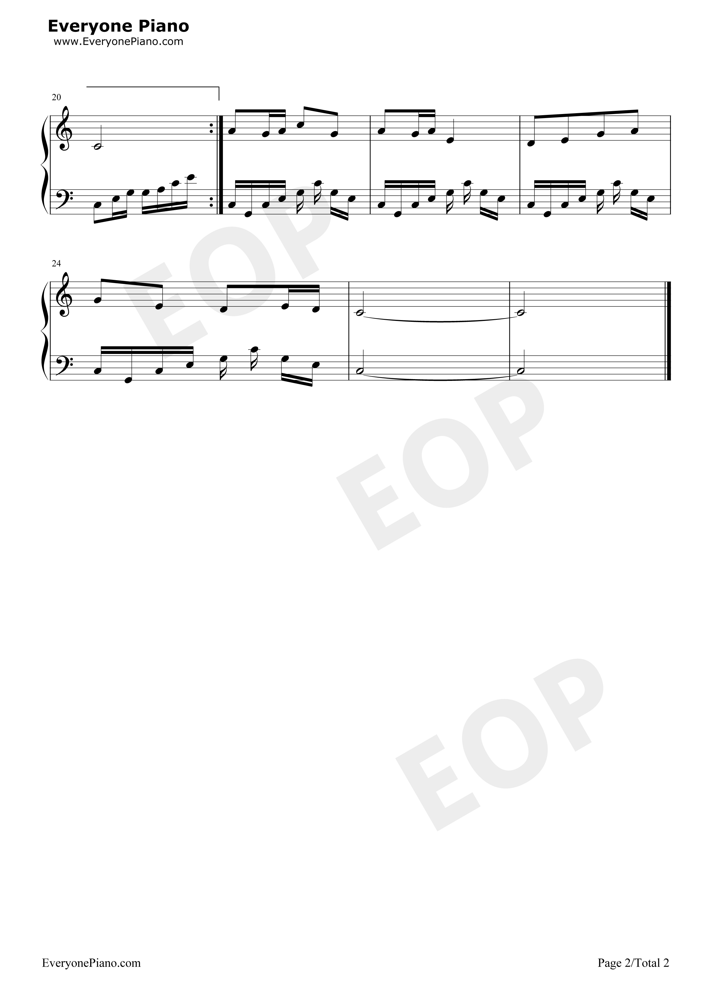 小白兔白又白钢琴谱_儿歌