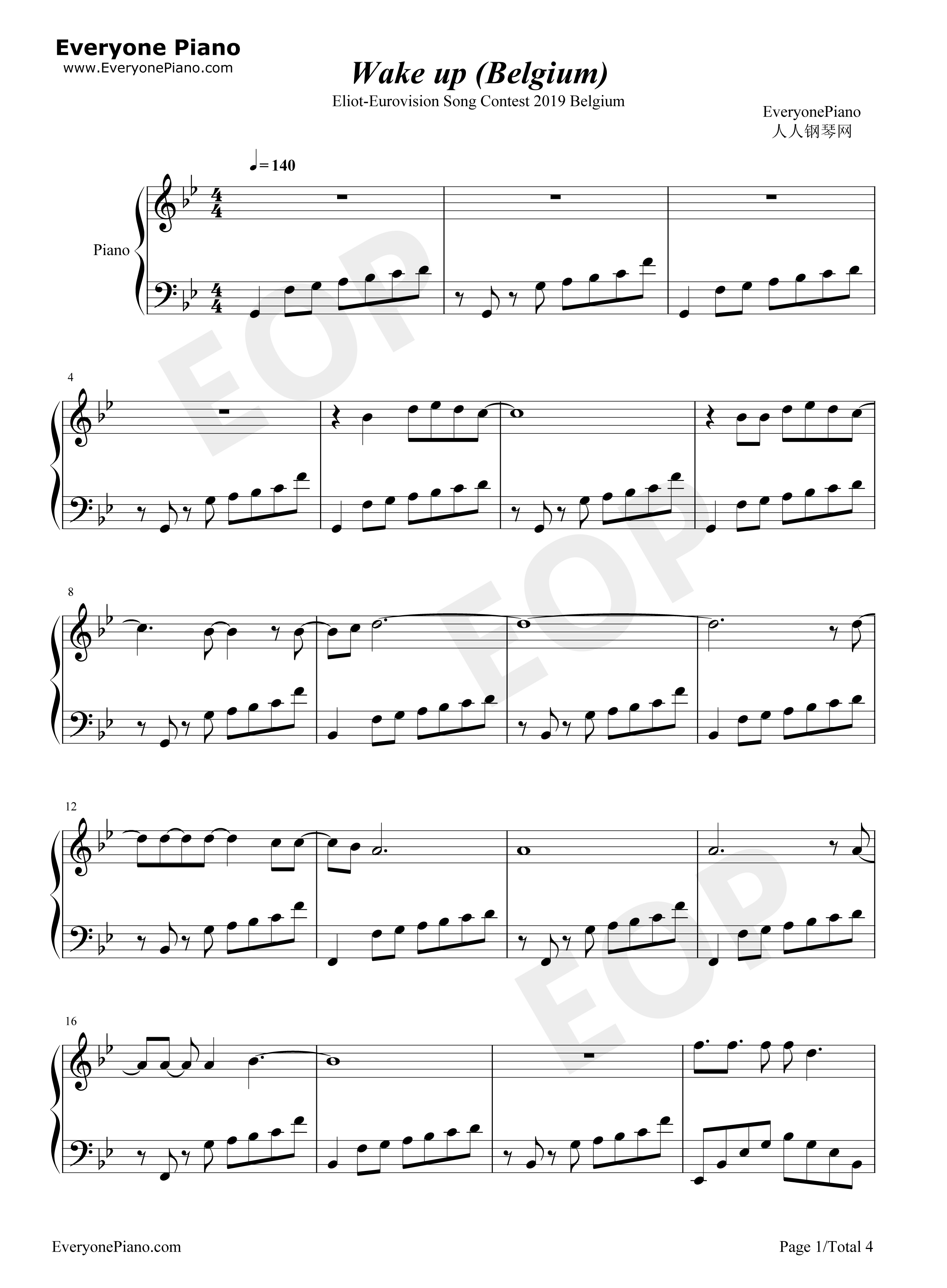 Wake_Up钢琴谱_Eliot_Vassamillet