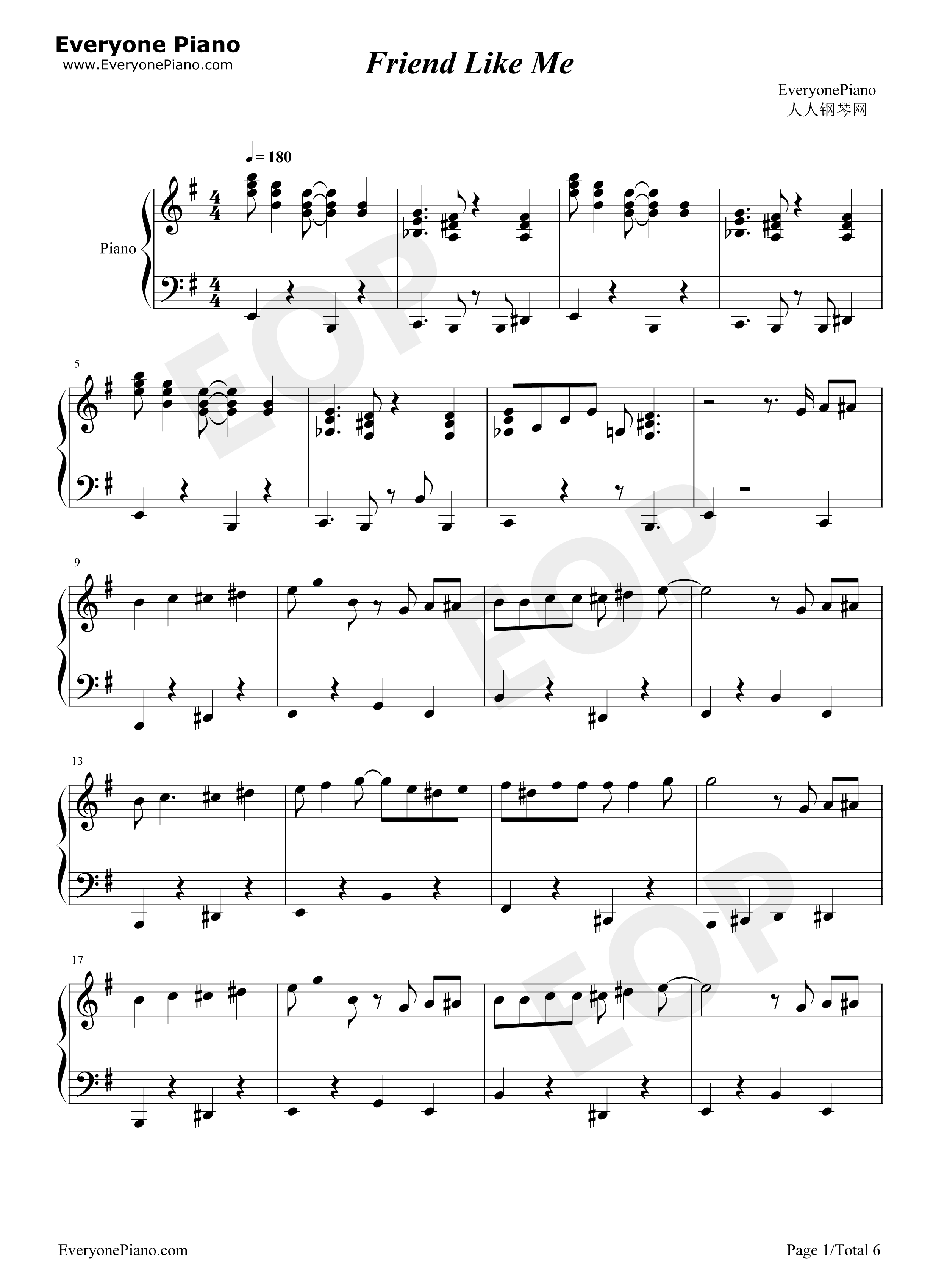 Friend_Like_Me钢琴谱_Will_Smith