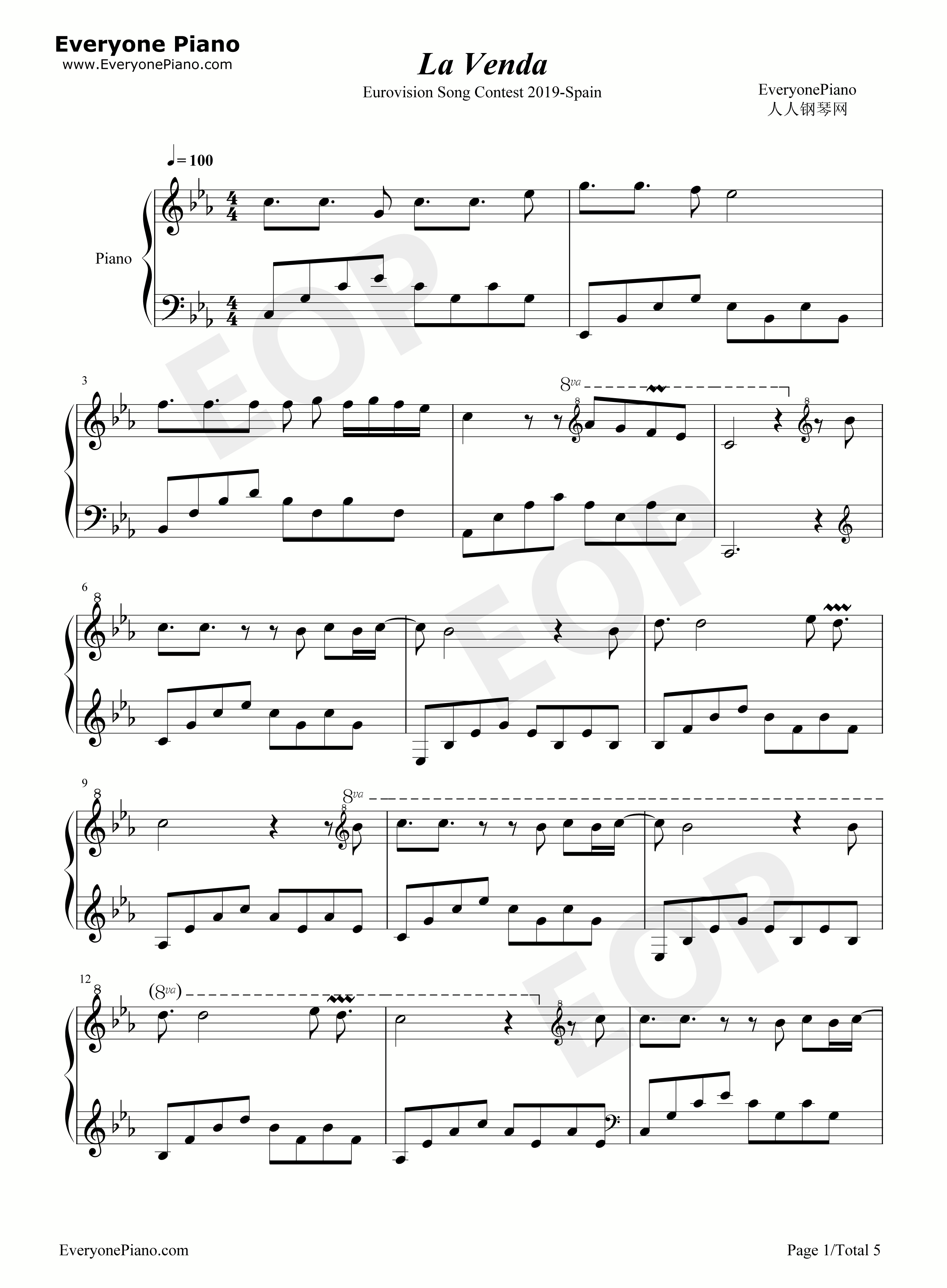 La_Venda钢琴谱_Miki