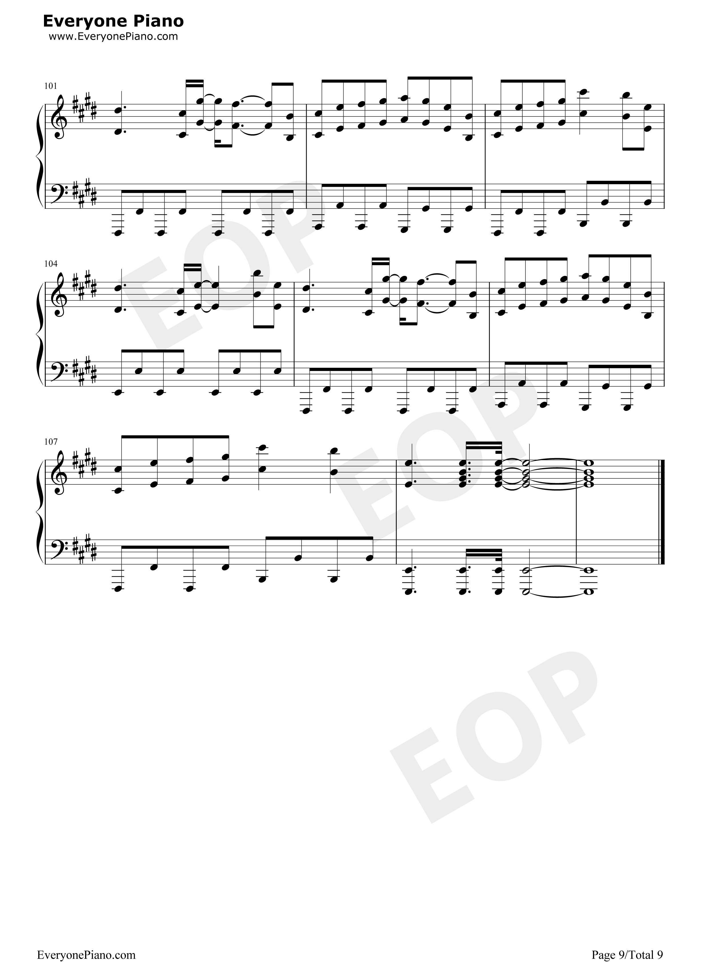 クリスマスソング钢琴谱_back_number