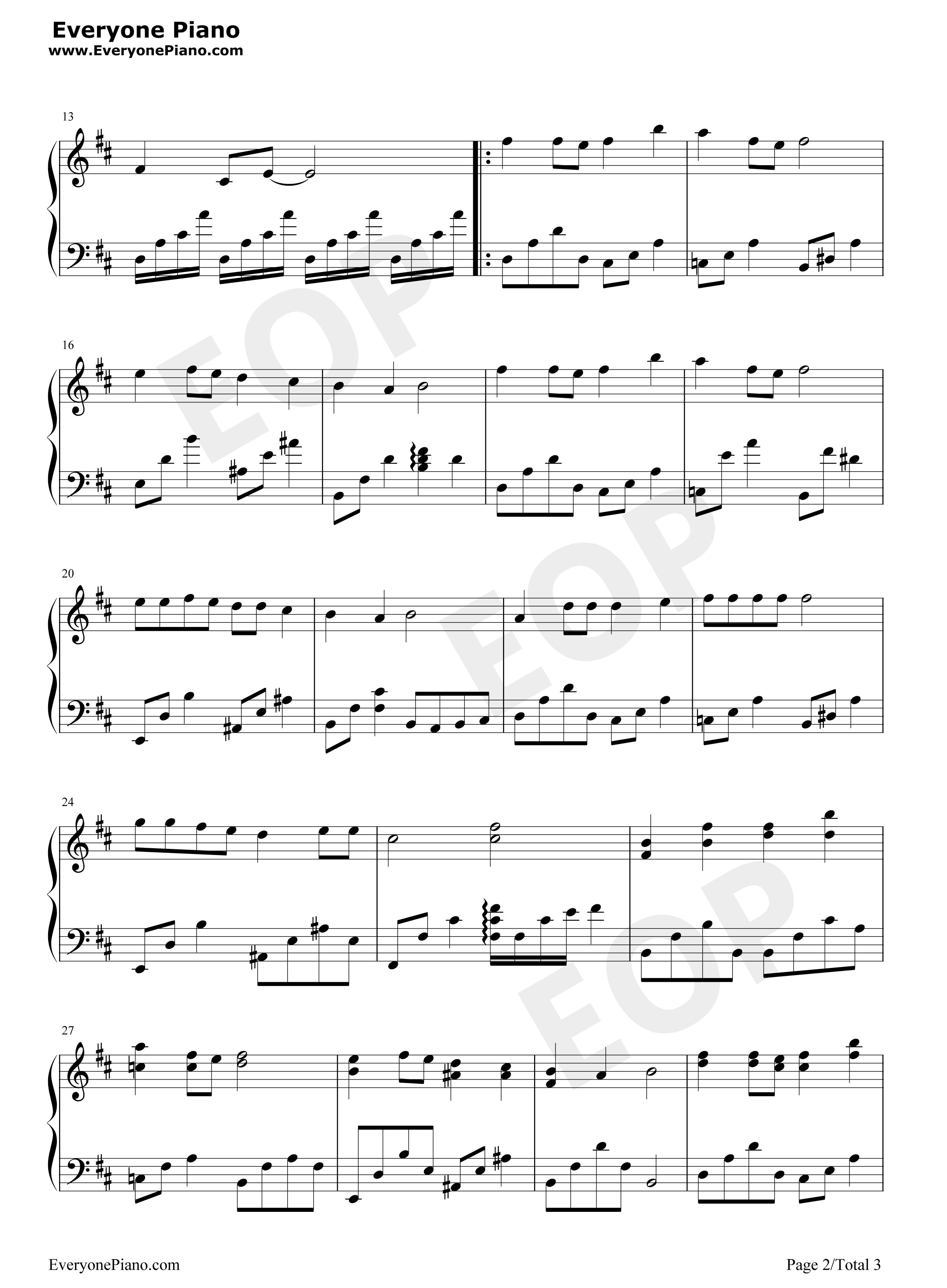 赤い花白い花钢琴谱_早见沙织