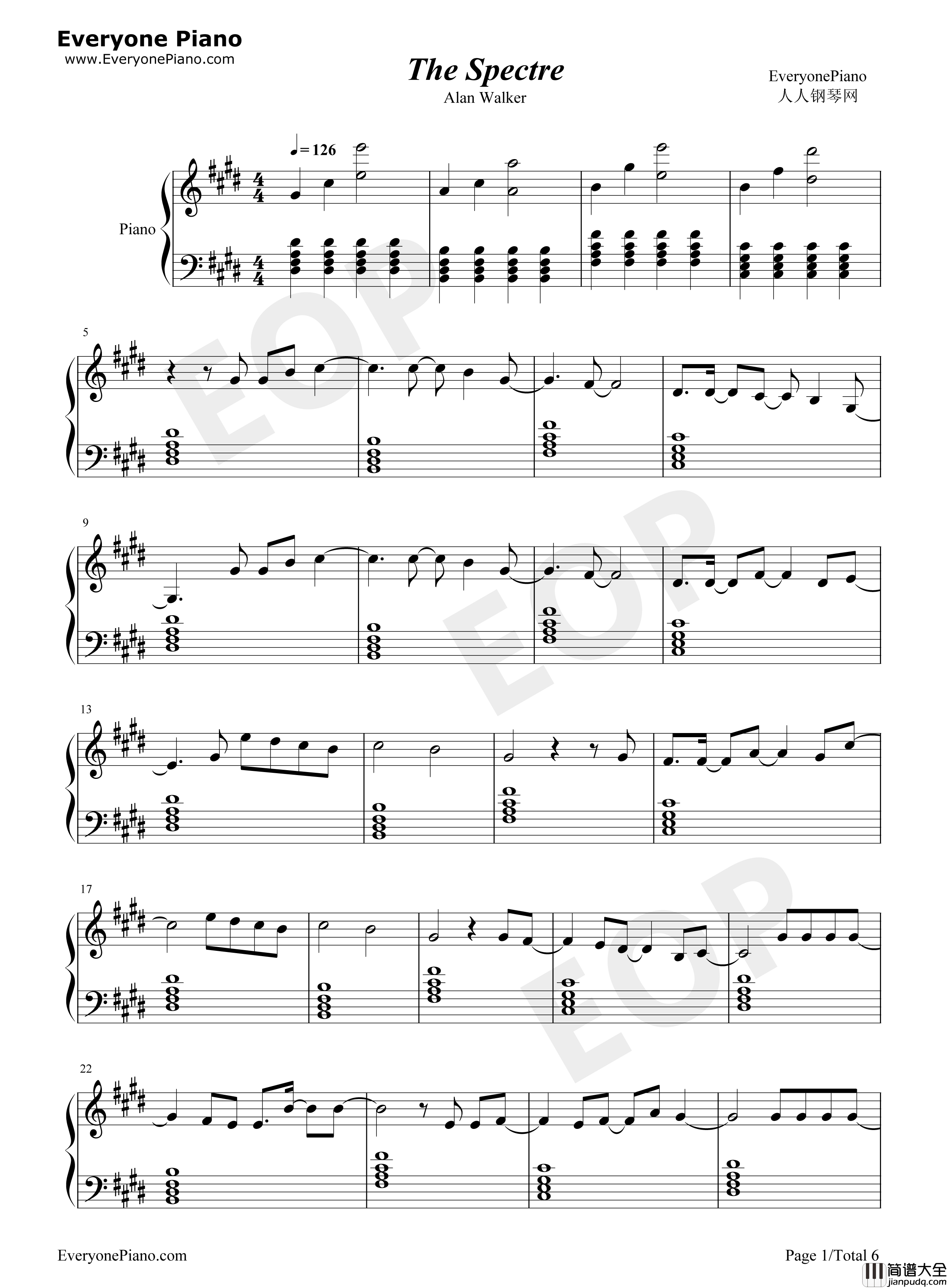 The_Spectre钢琴谱_Alan_Walker