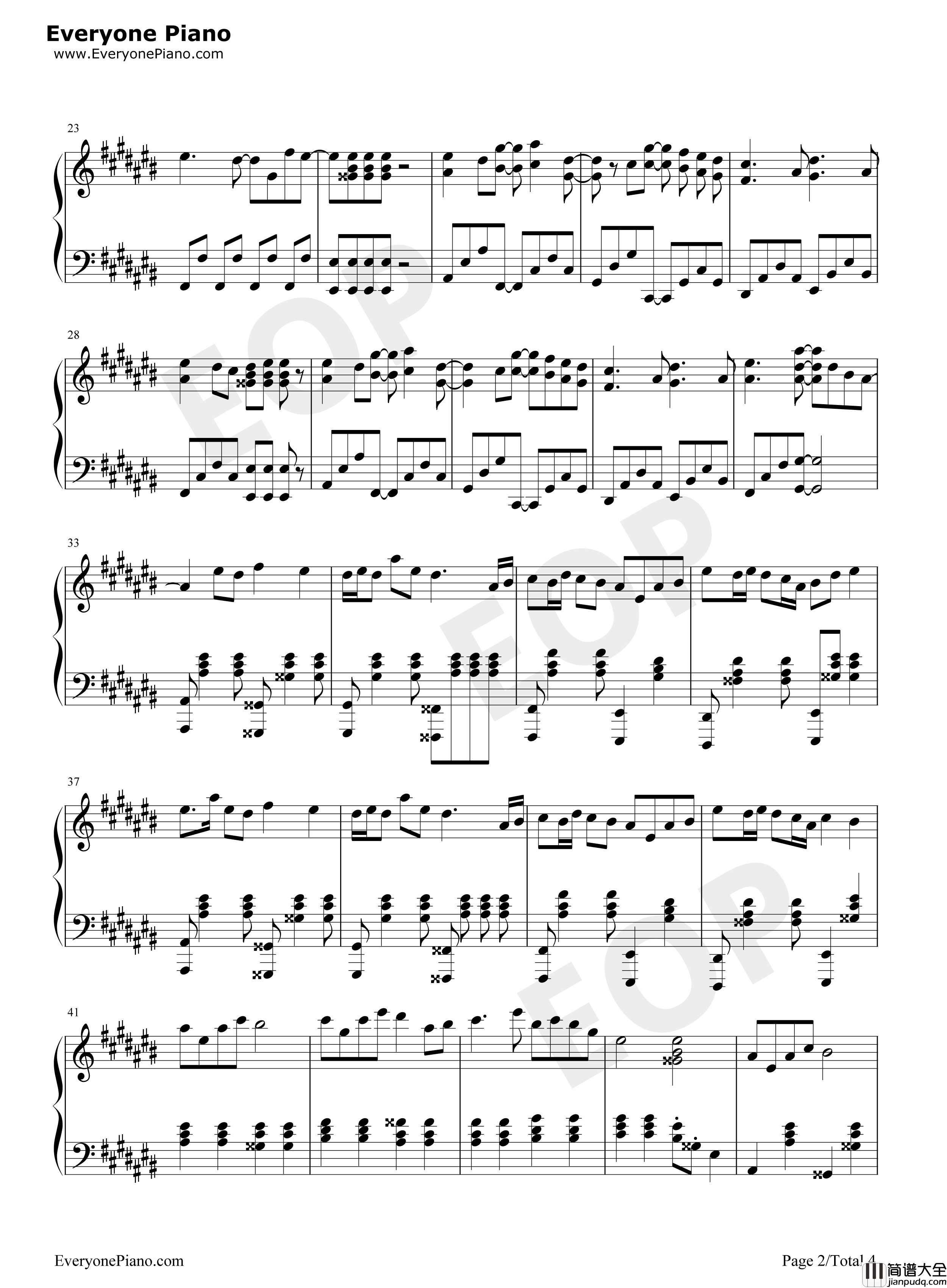 カンタレラ钢琴谱_KAITO