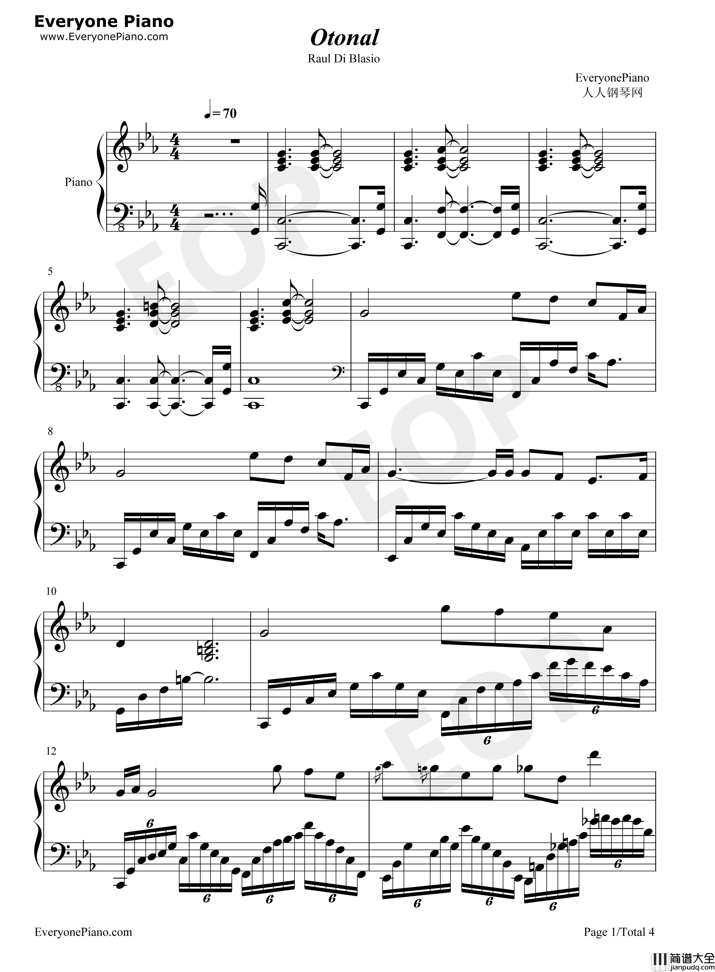 Otonal钢琴谱_Raul_Di_Blasio