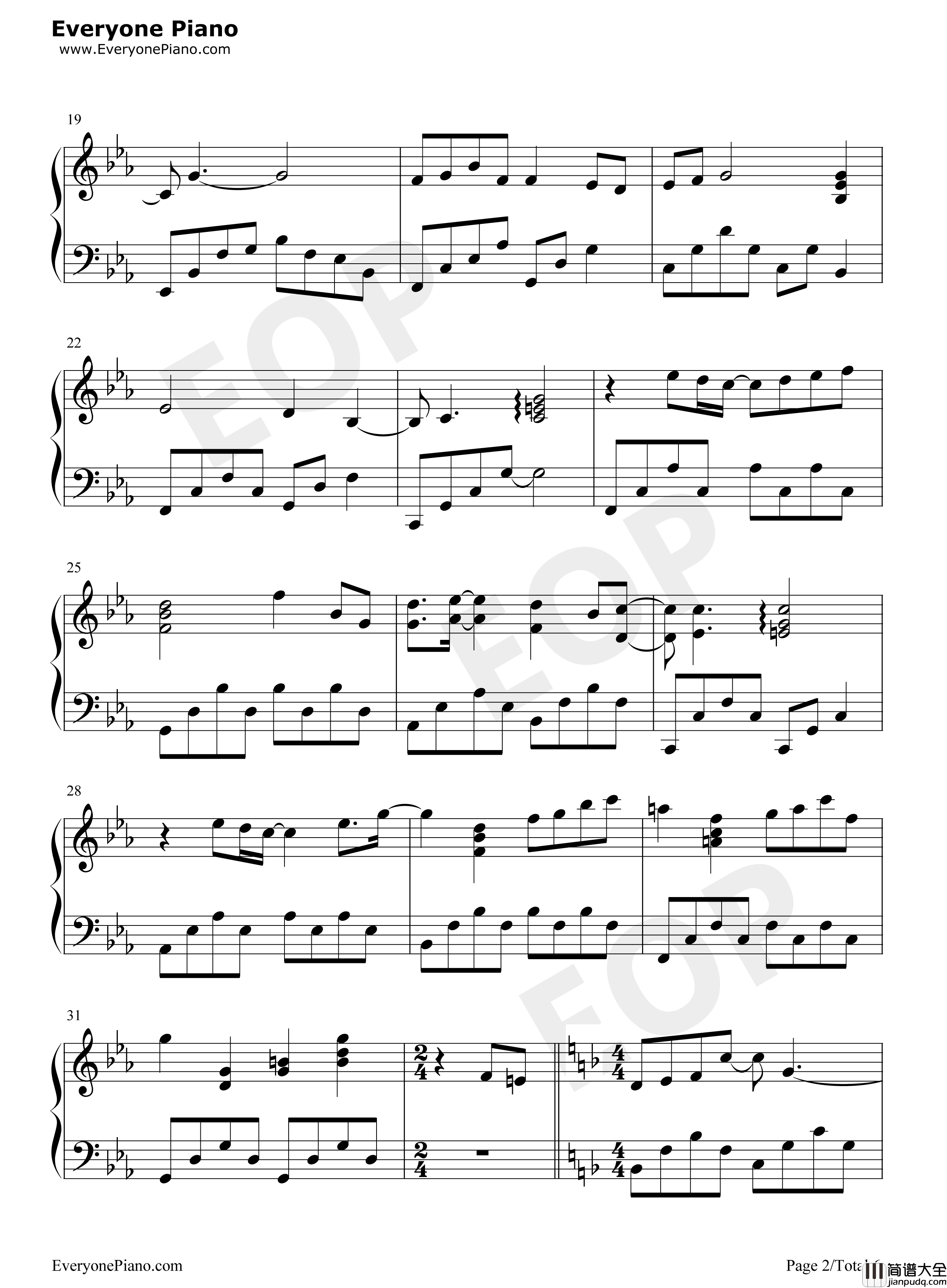 天涯钢琴谱_喵☆酱