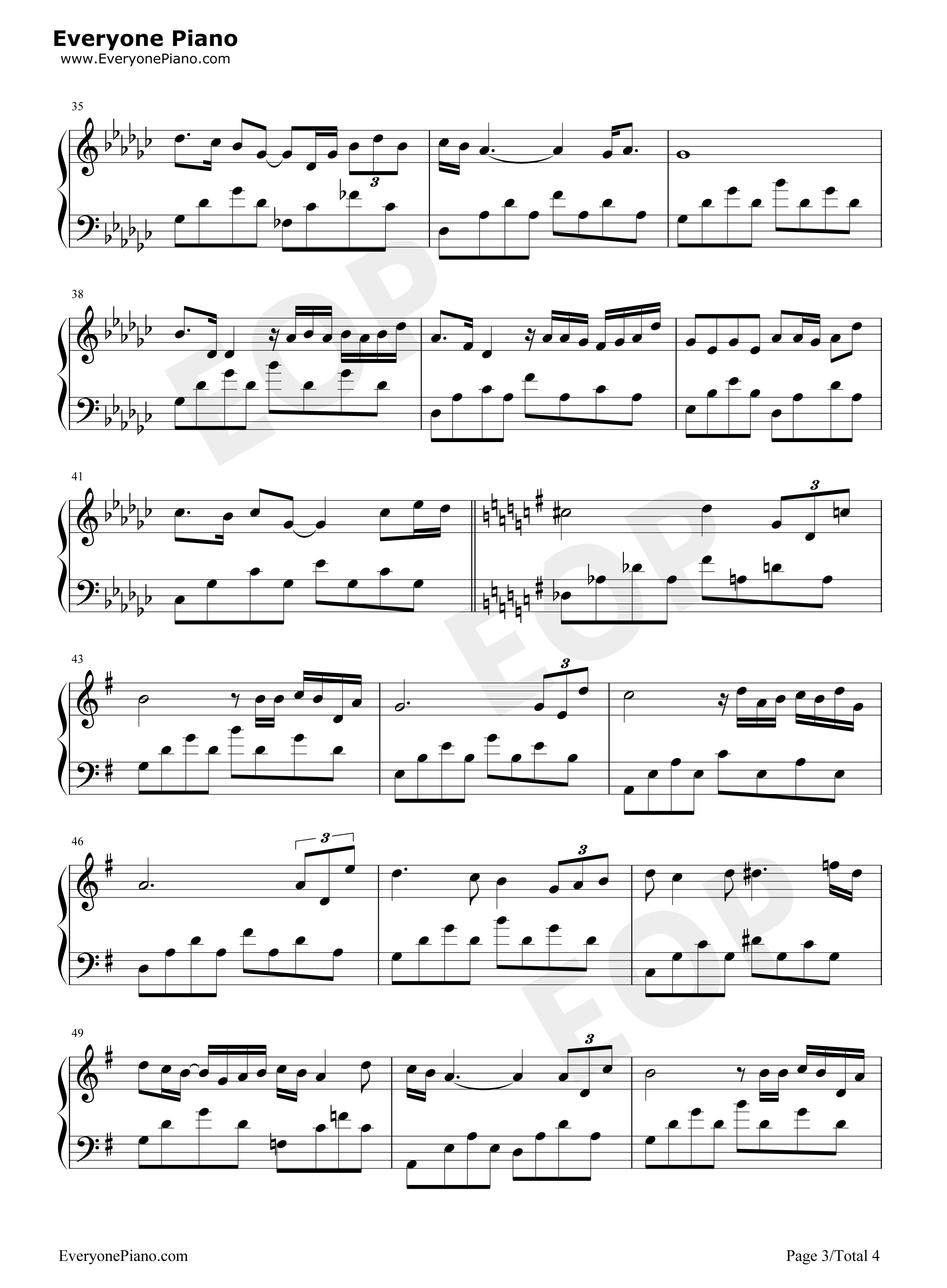 相信你的人钢琴谱_陈奕迅