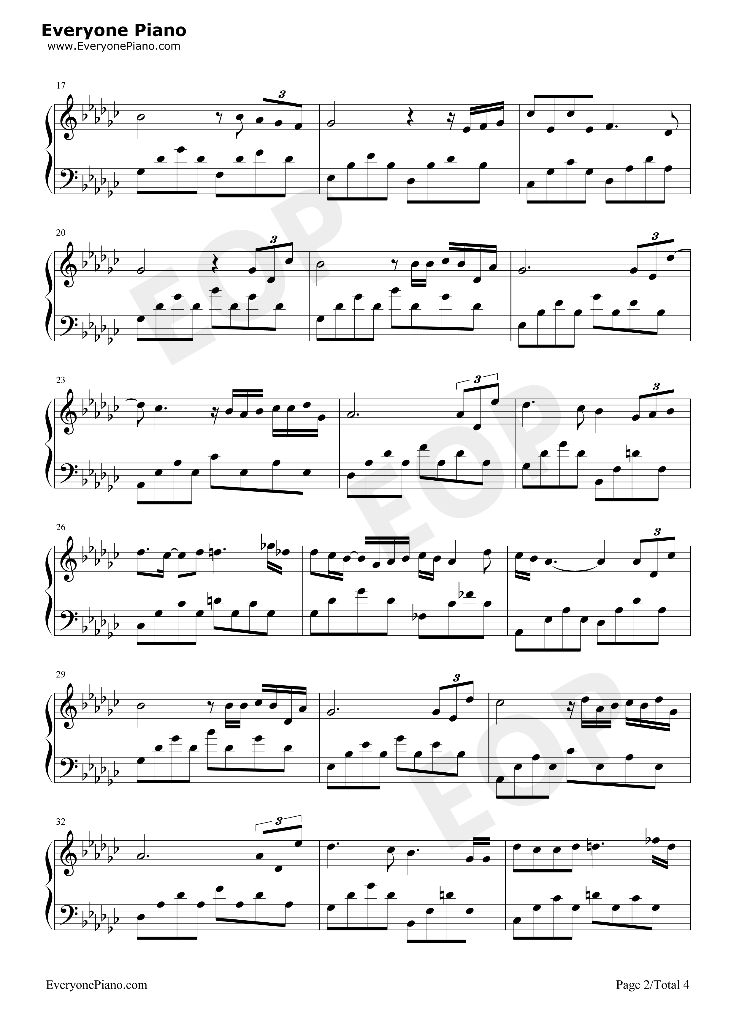 相信你的人钢琴谱_陈奕迅