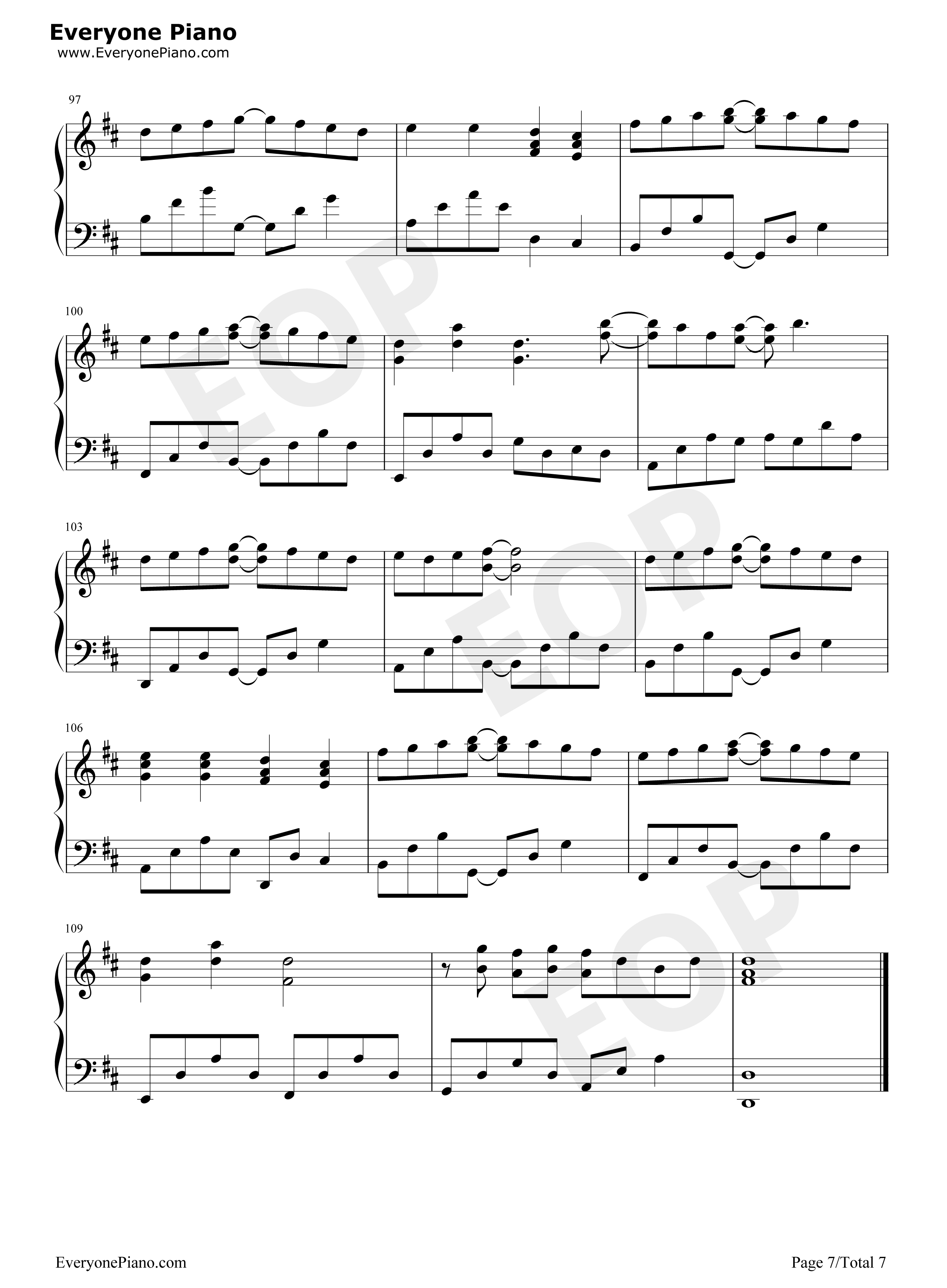 ひとつのハートで钢琴谱_三重野瞳