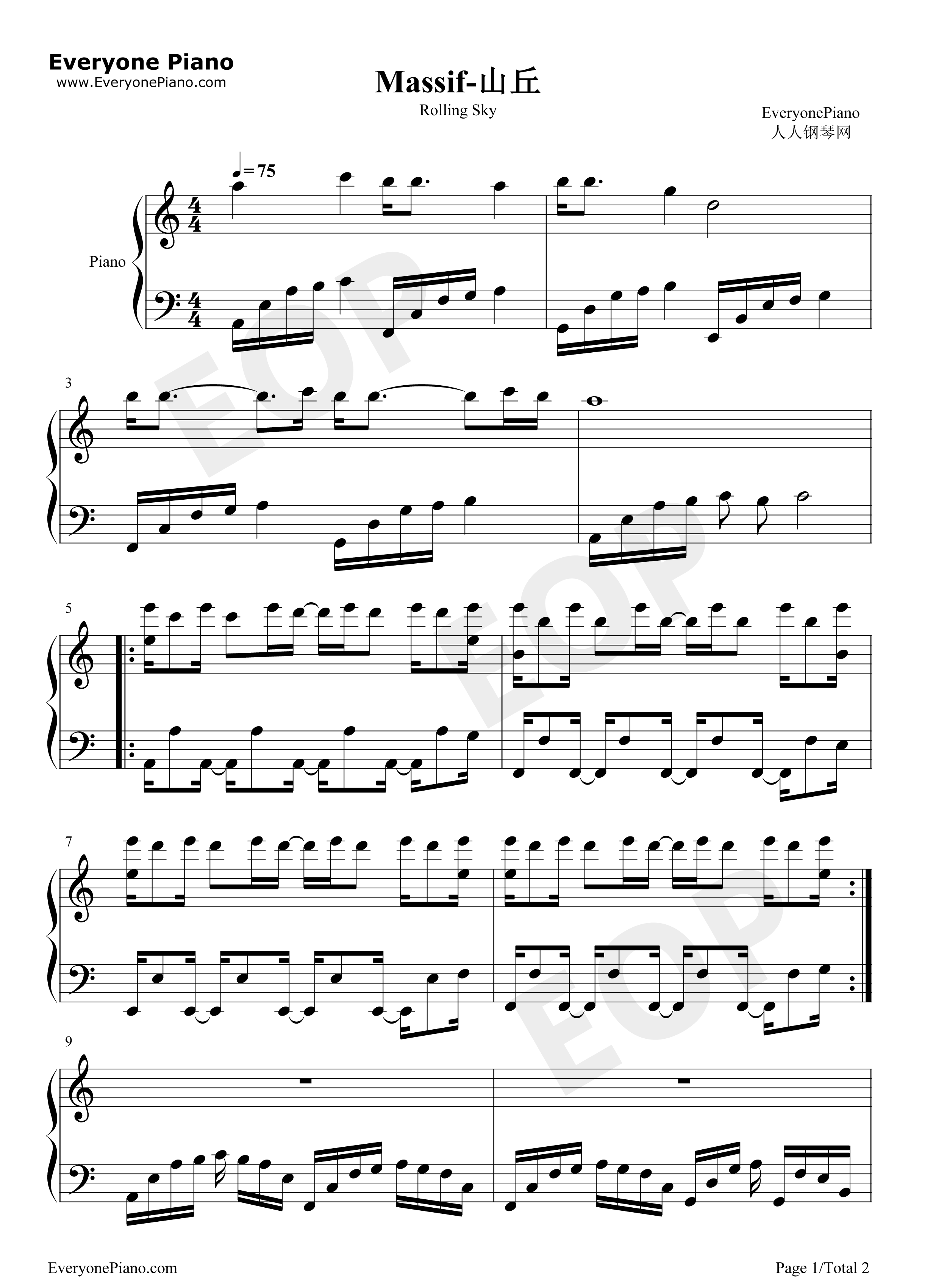 Massif钢琴谱_猎豹移动公司