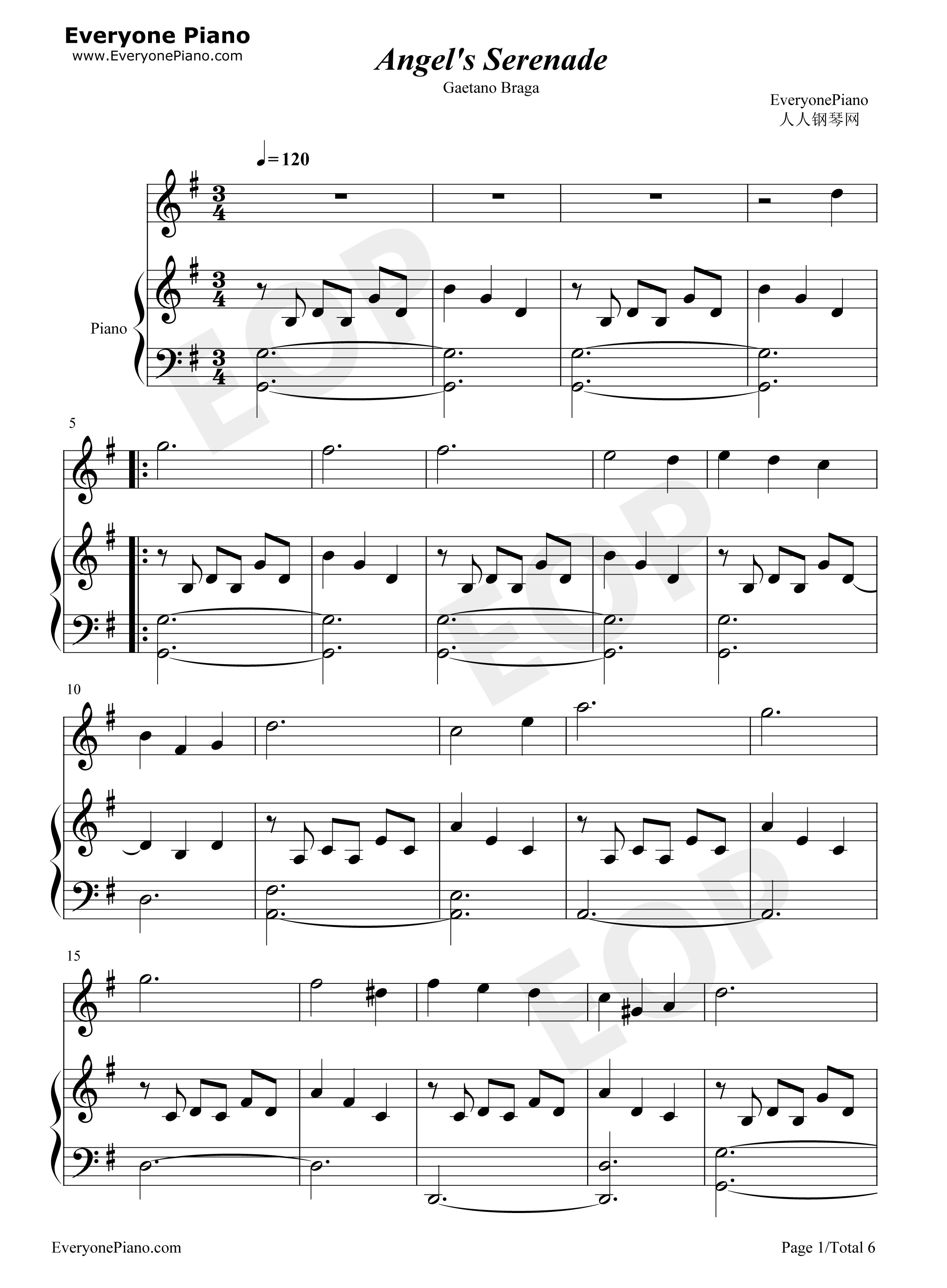 Angels_Serenade钢琴谱_Gaetano_Braga