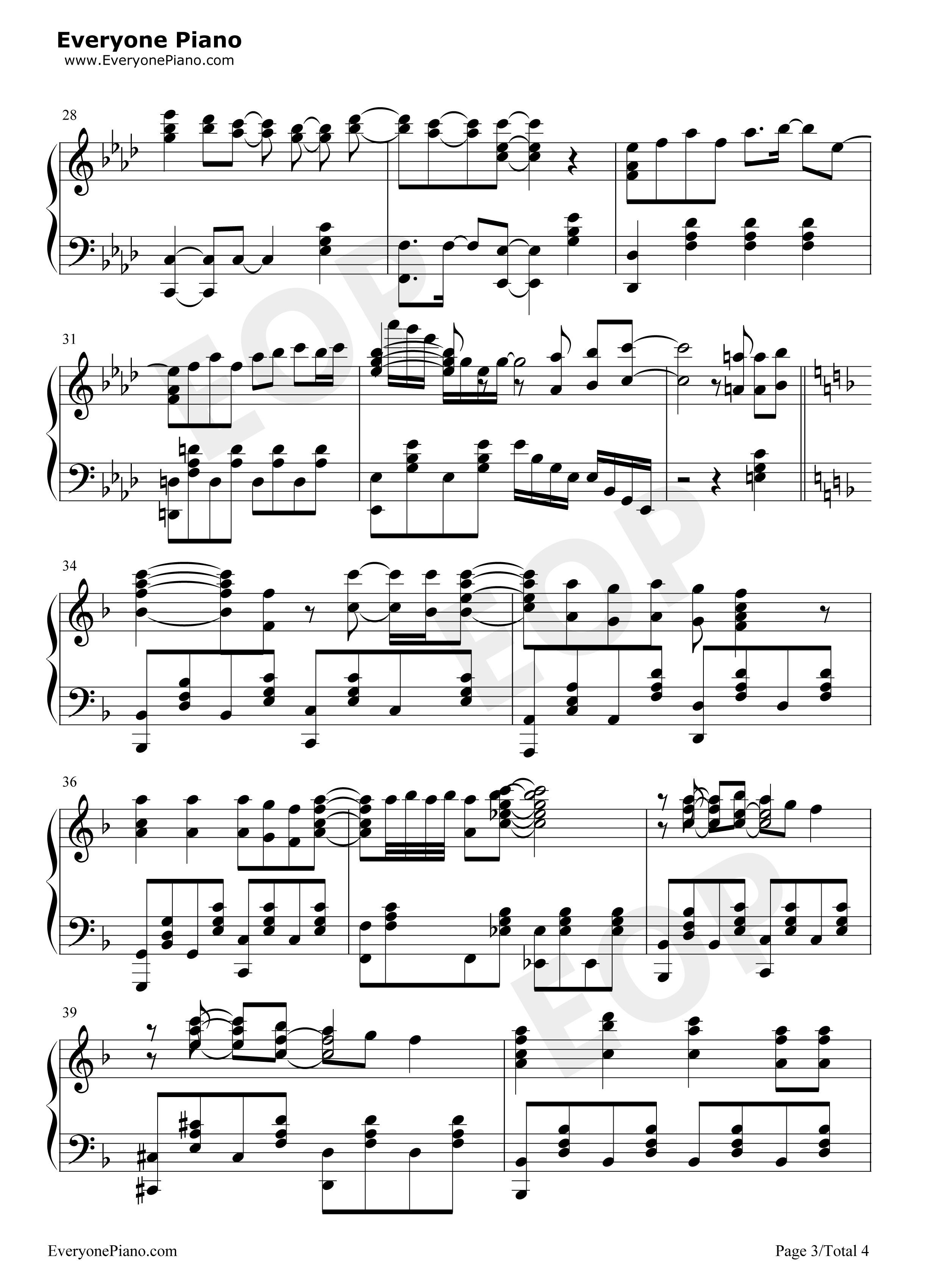 ダイスキ钢琴谱_大桥彩香