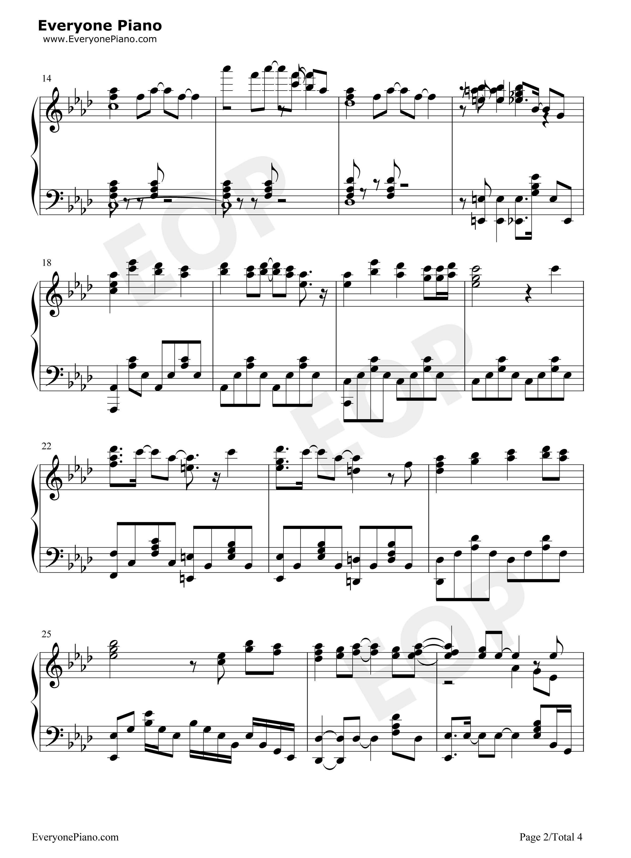 ダイスキ钢琴谱_大桥彩香