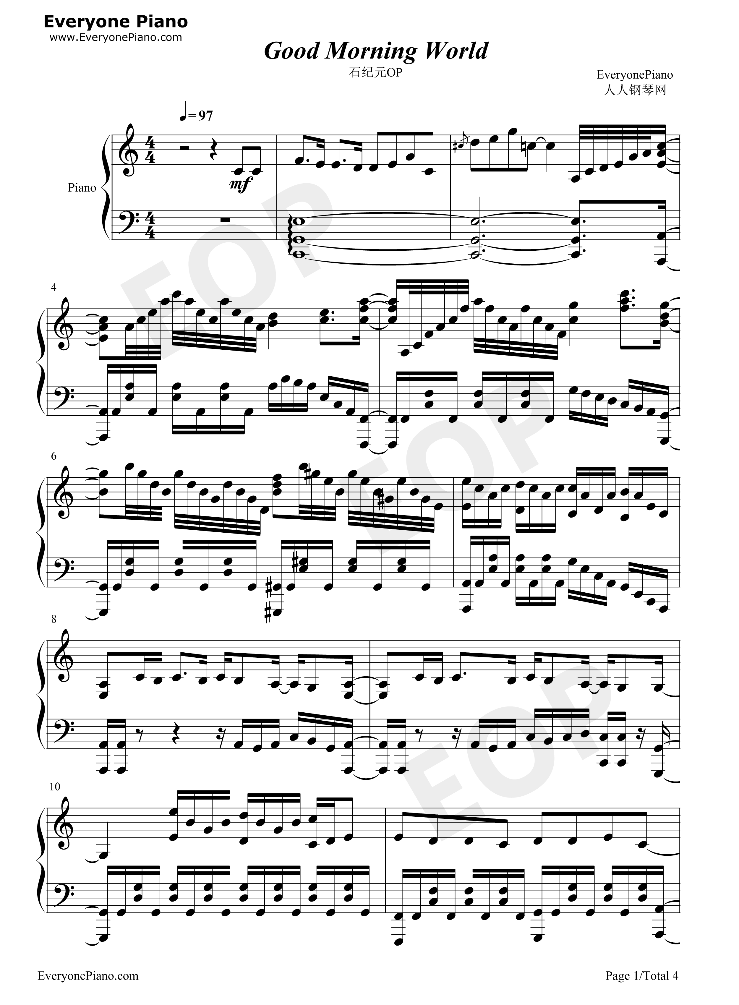 Good_Morning_World钢琴谱_Burnout_Syndromes