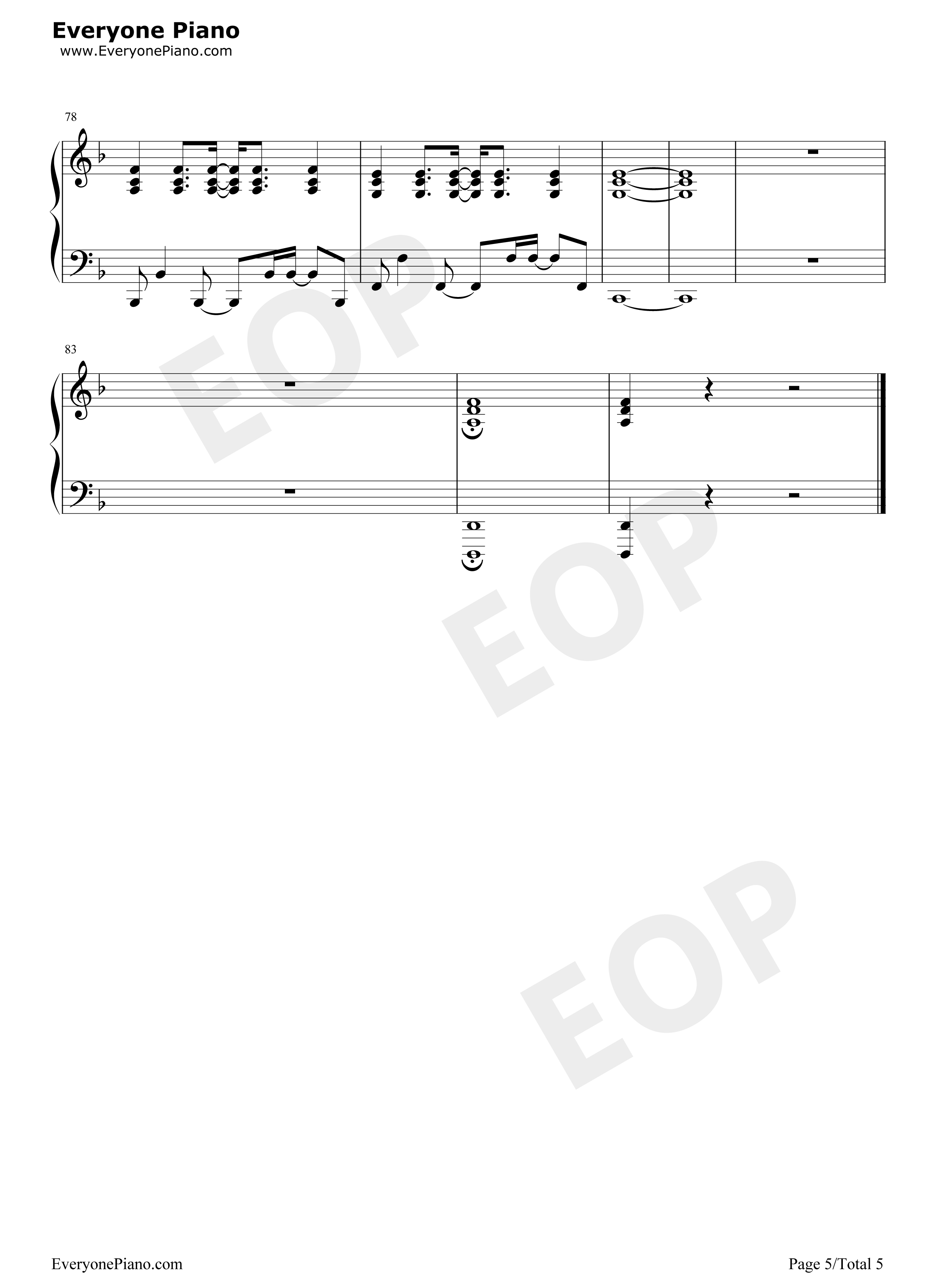 飘向北方钢琴谱_邓紫棋