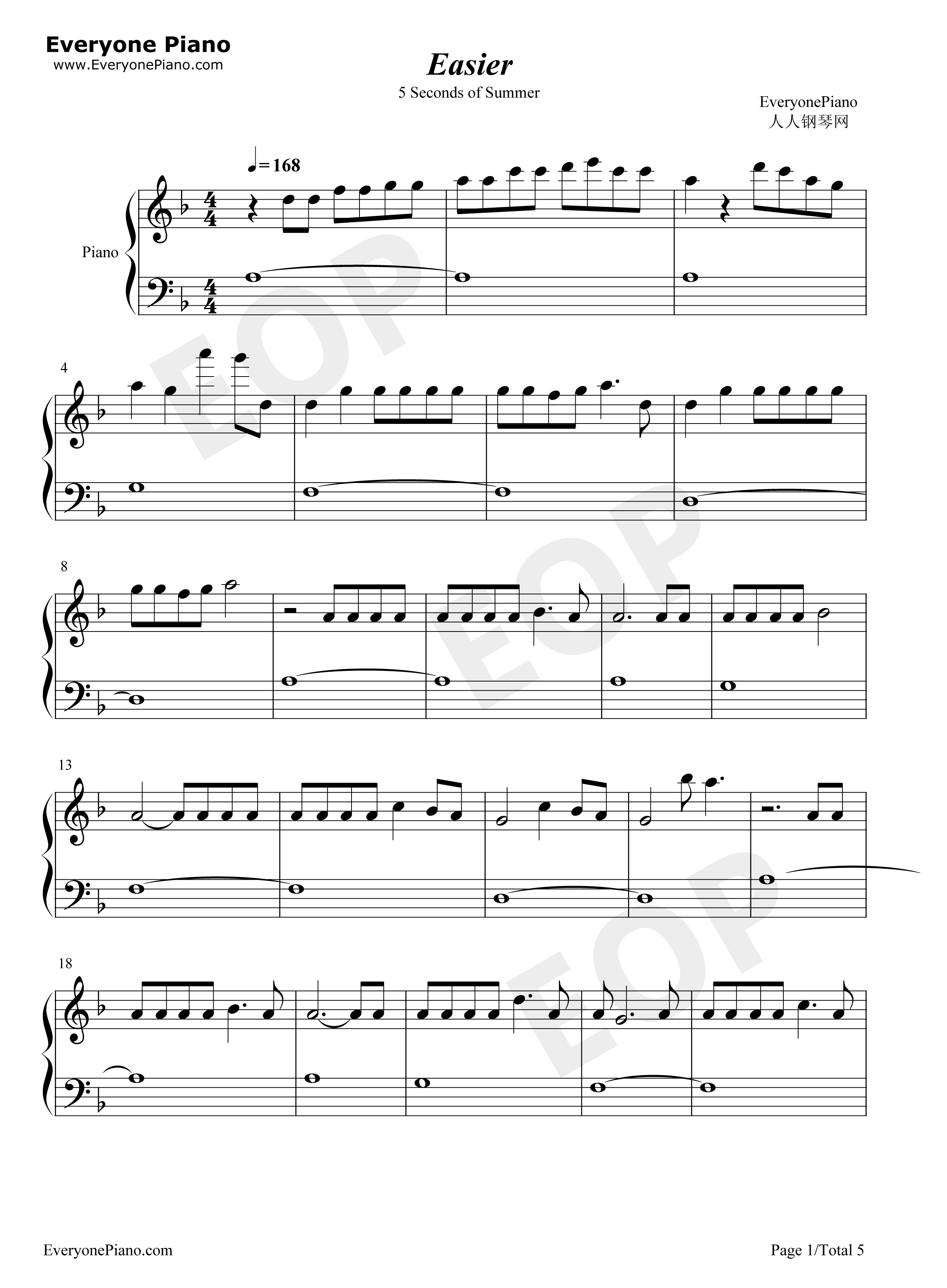 Easier钢琴谱_5_Seconds_of_Summer
