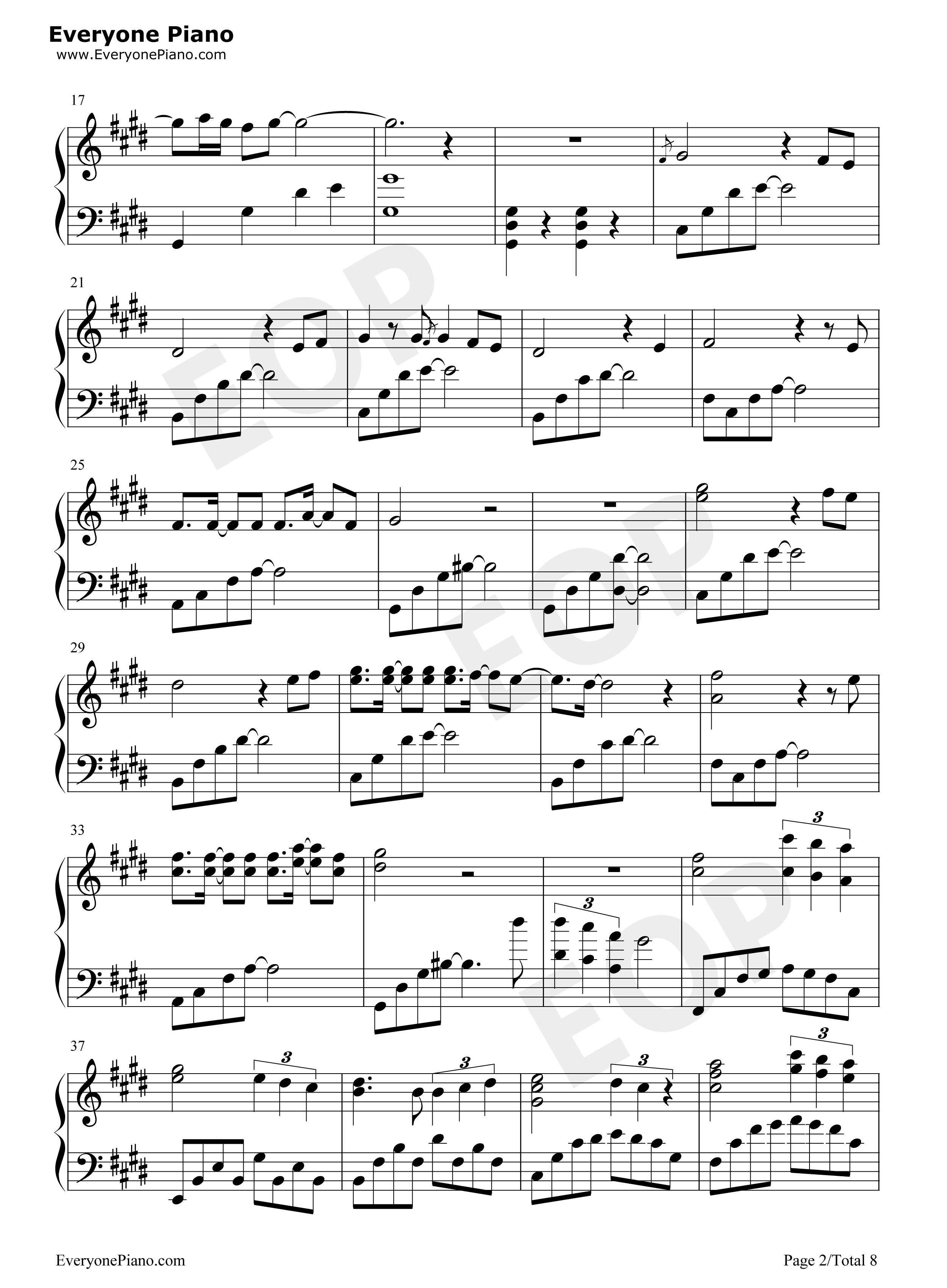 生生世世爱钢琴谱_吴雨霏