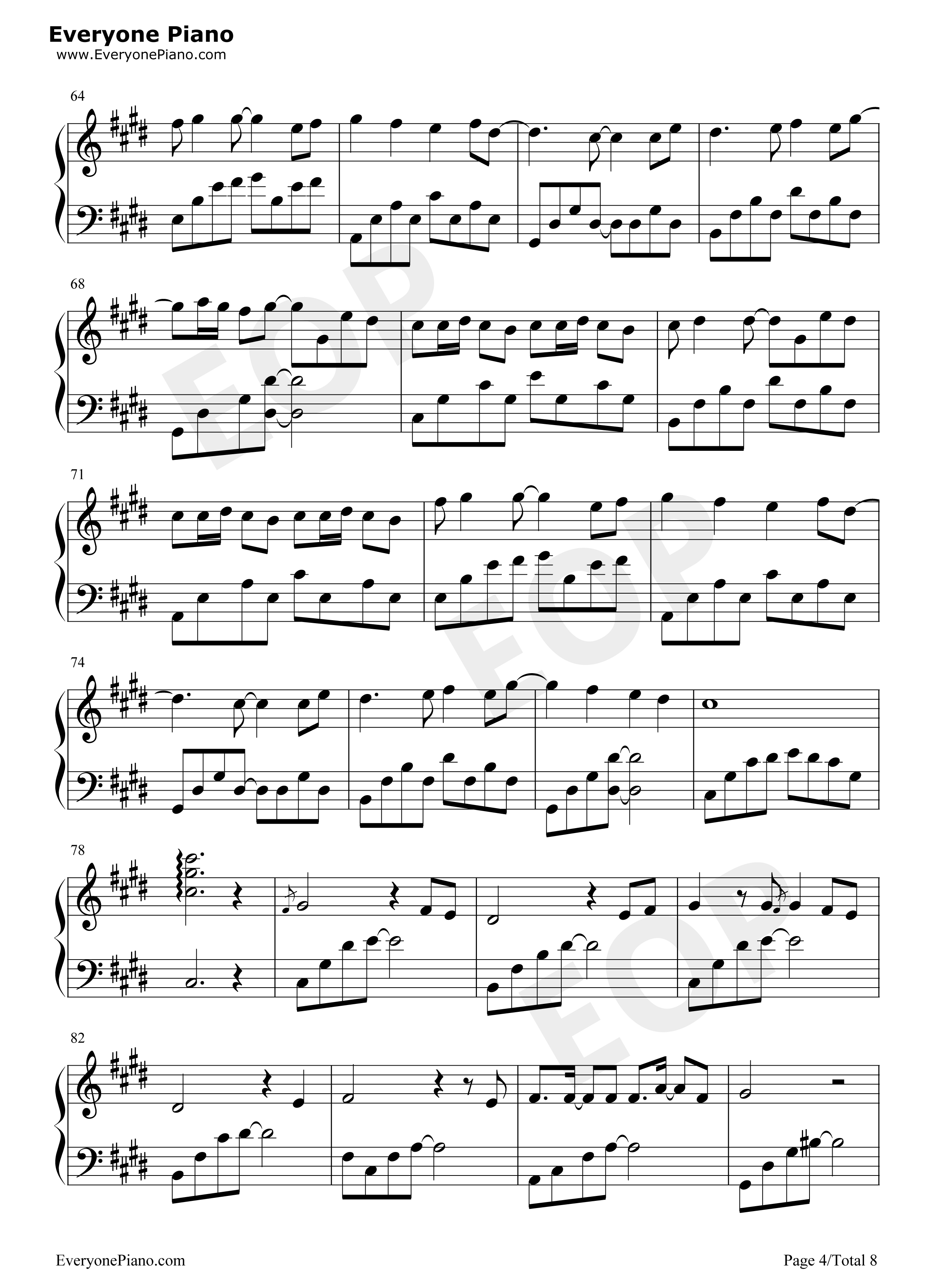 生生世世爱钢琴谱_吴雨霏