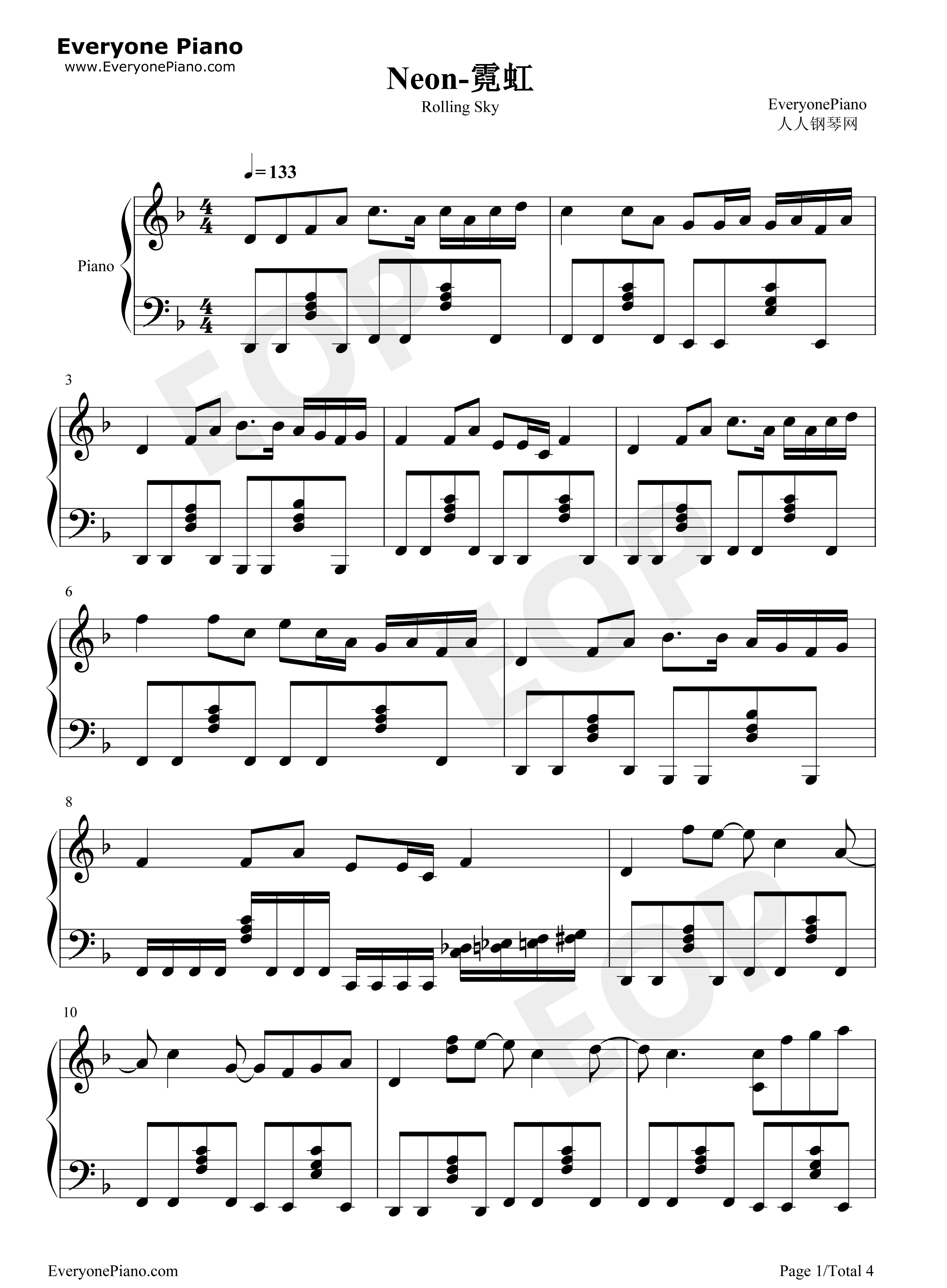 Neon钢琴谱_猎豹移动公司