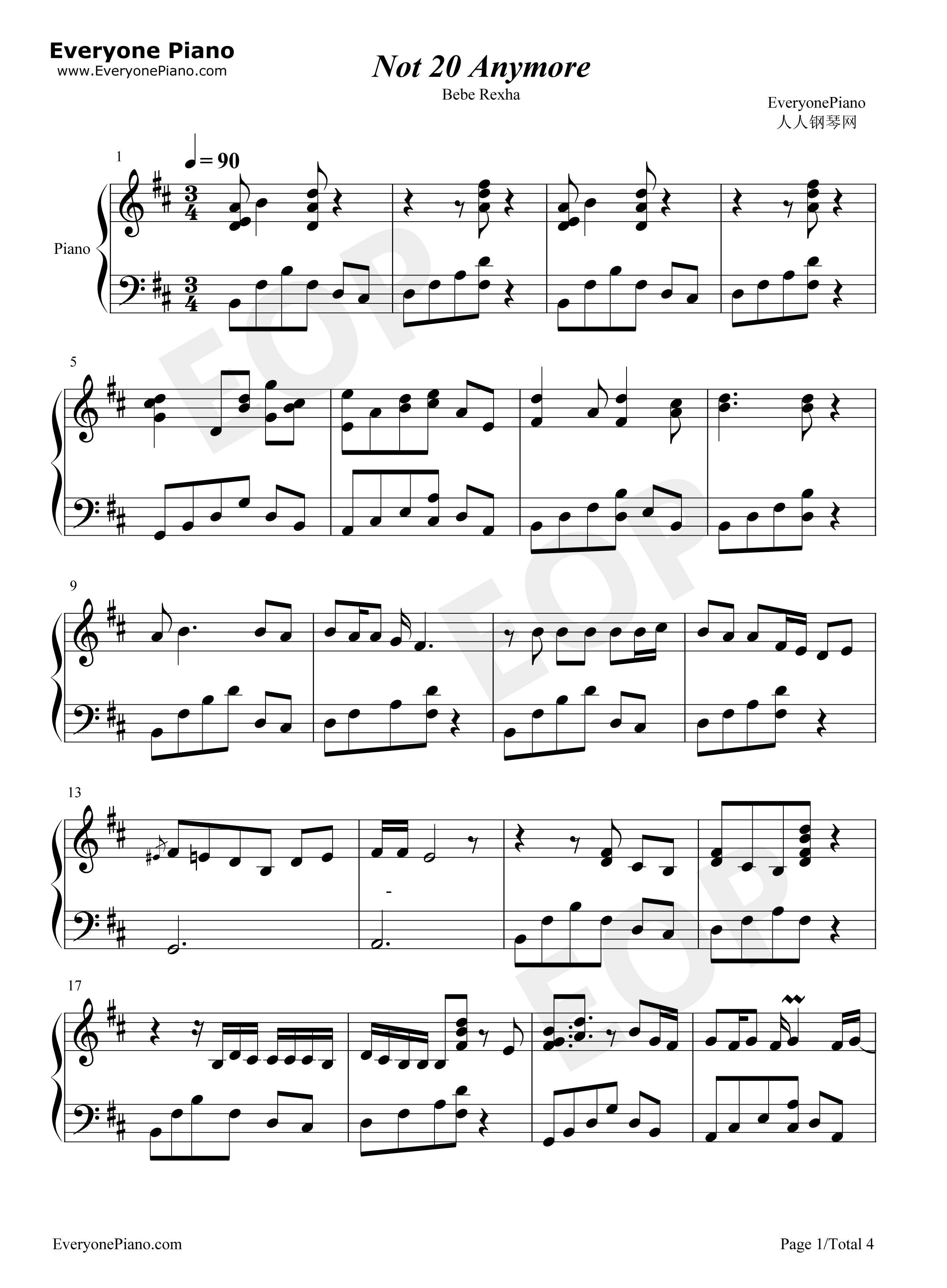 Not_20_Anymore钢琴谱_Bebe_Rexha