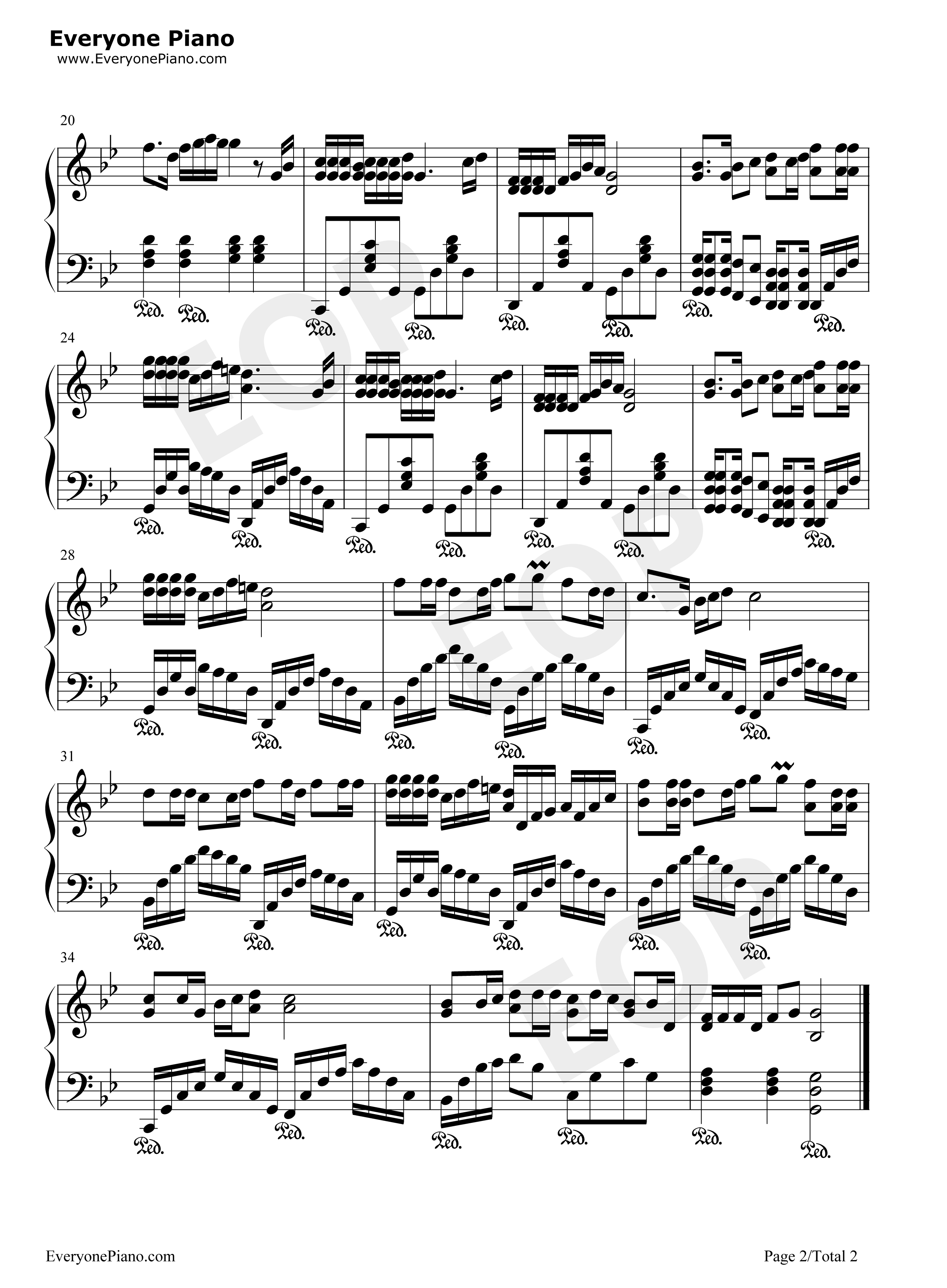 万爱千恩钢琴谱_王琪