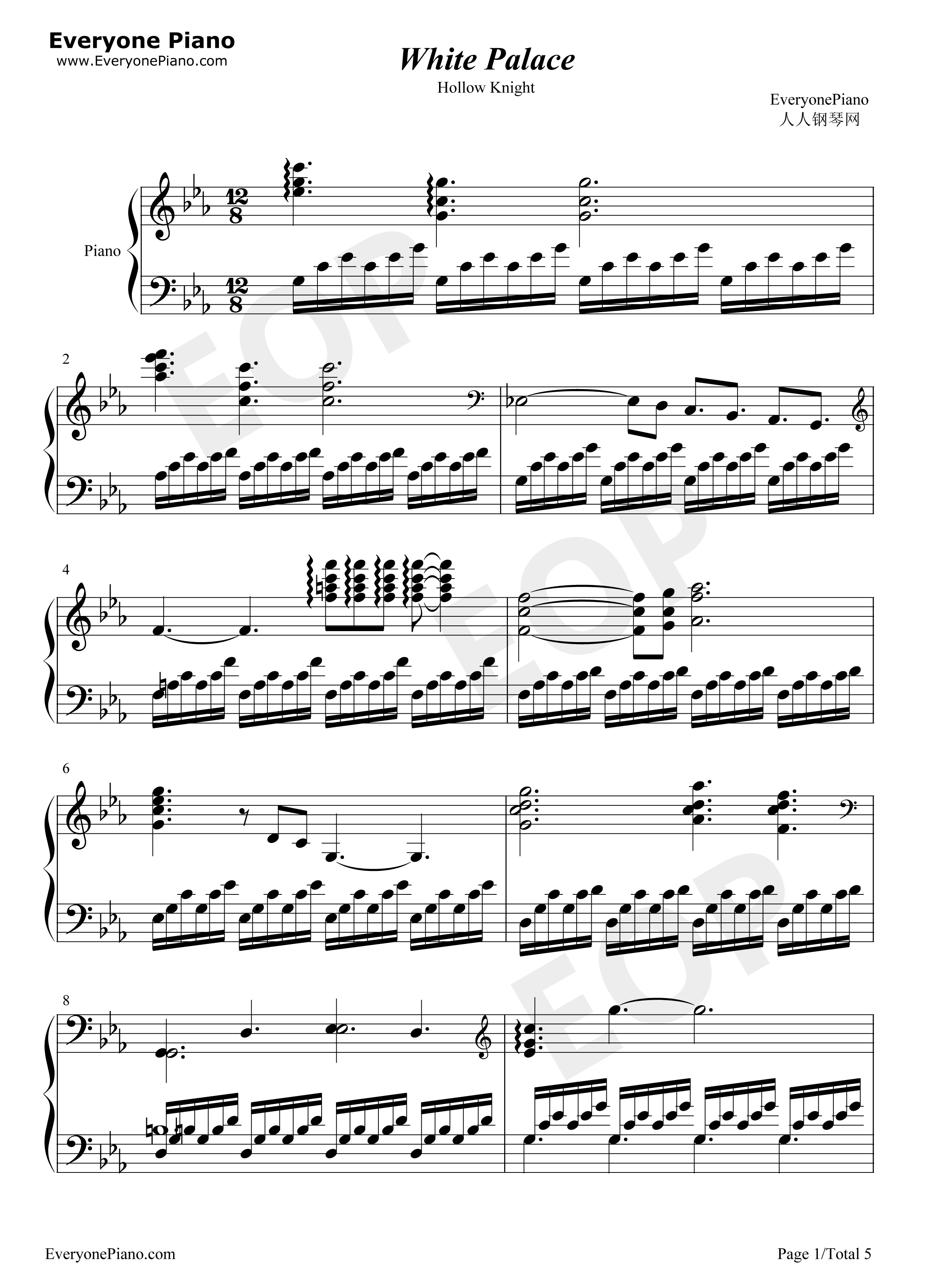 White_Palace钢琴谱_Christopher_Larkin