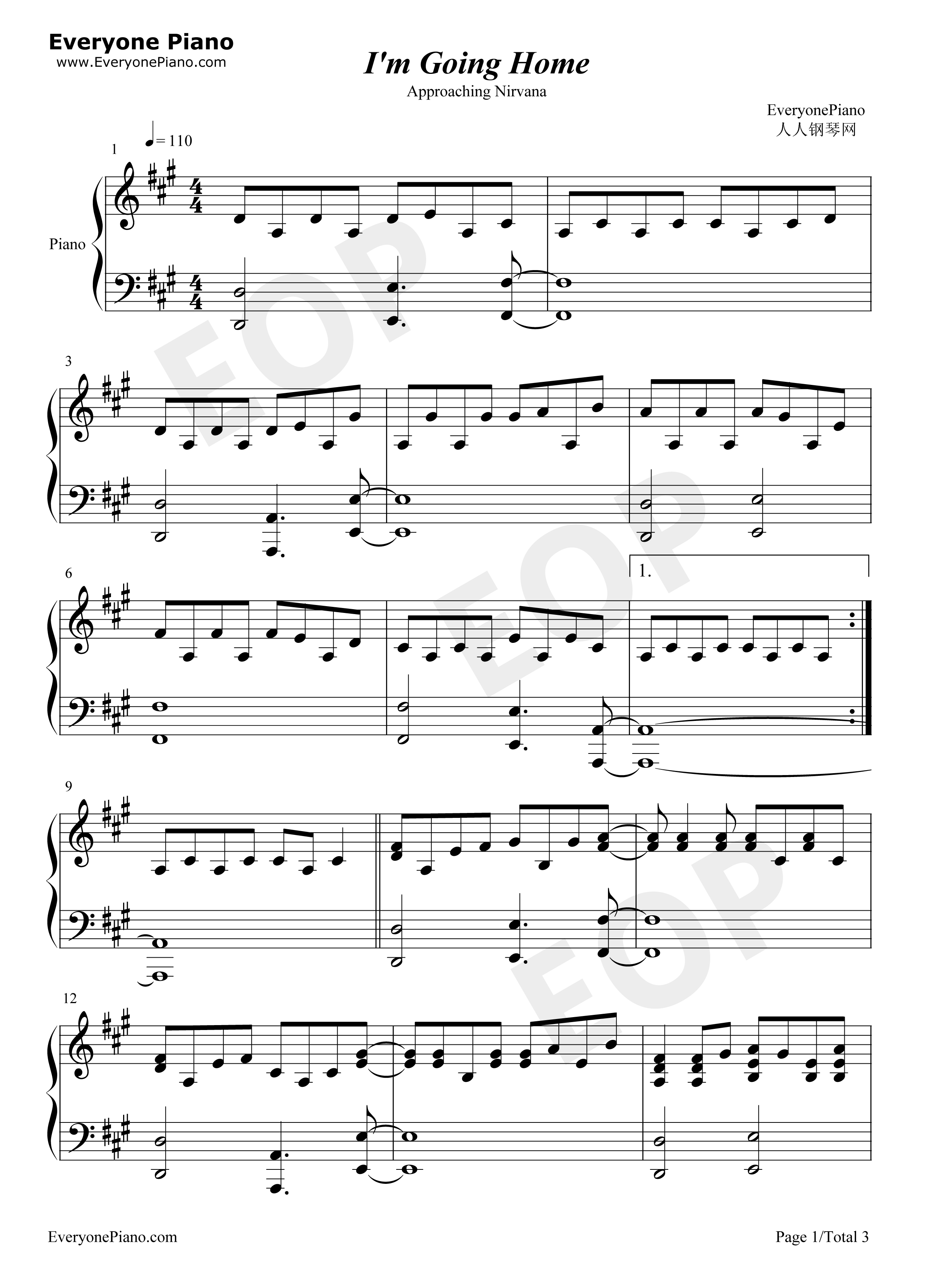 Im_Going_Home钢琴谱_Approaching_Nirvana