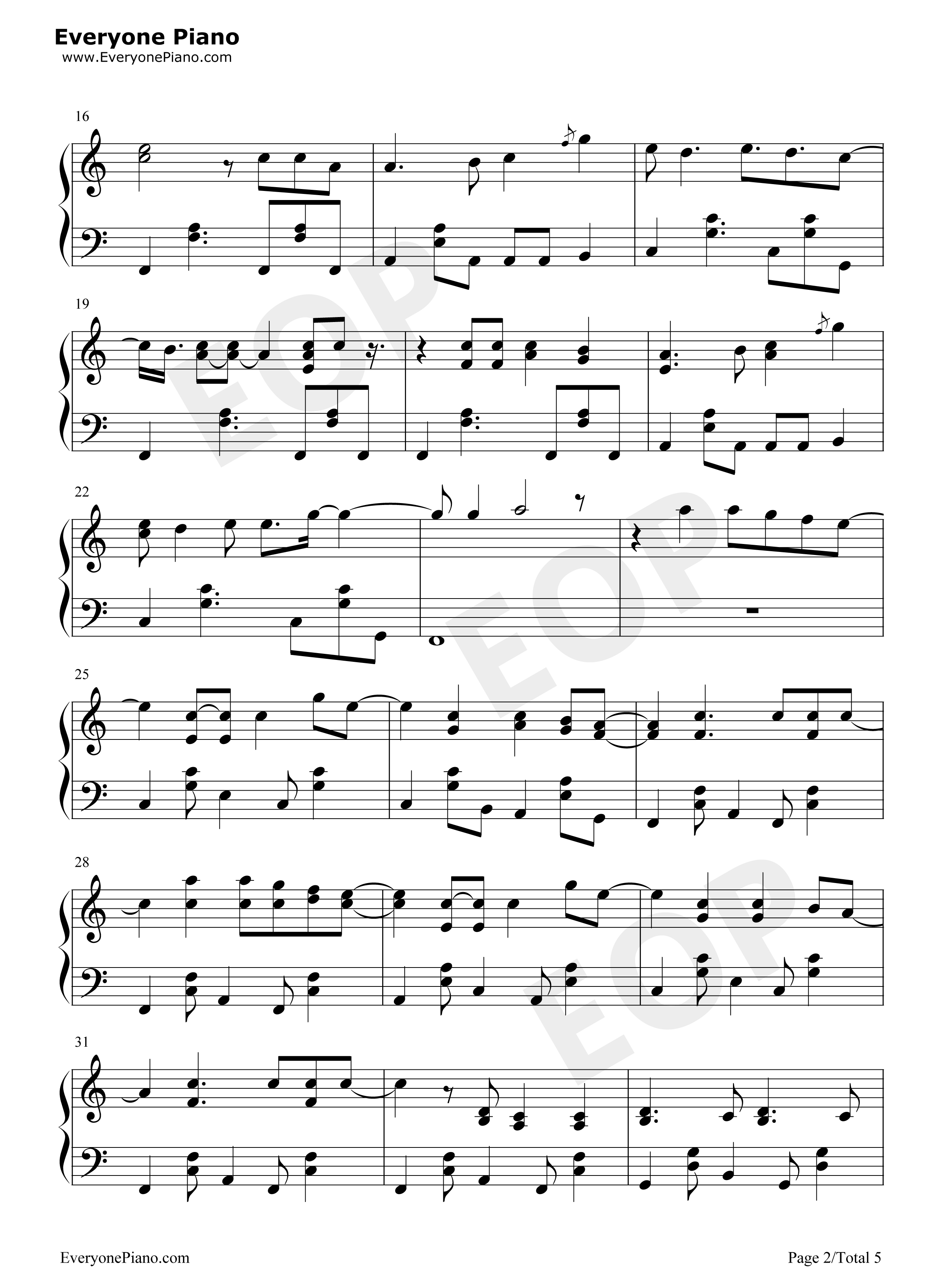 July钢琴谱_Noah_Cyrus