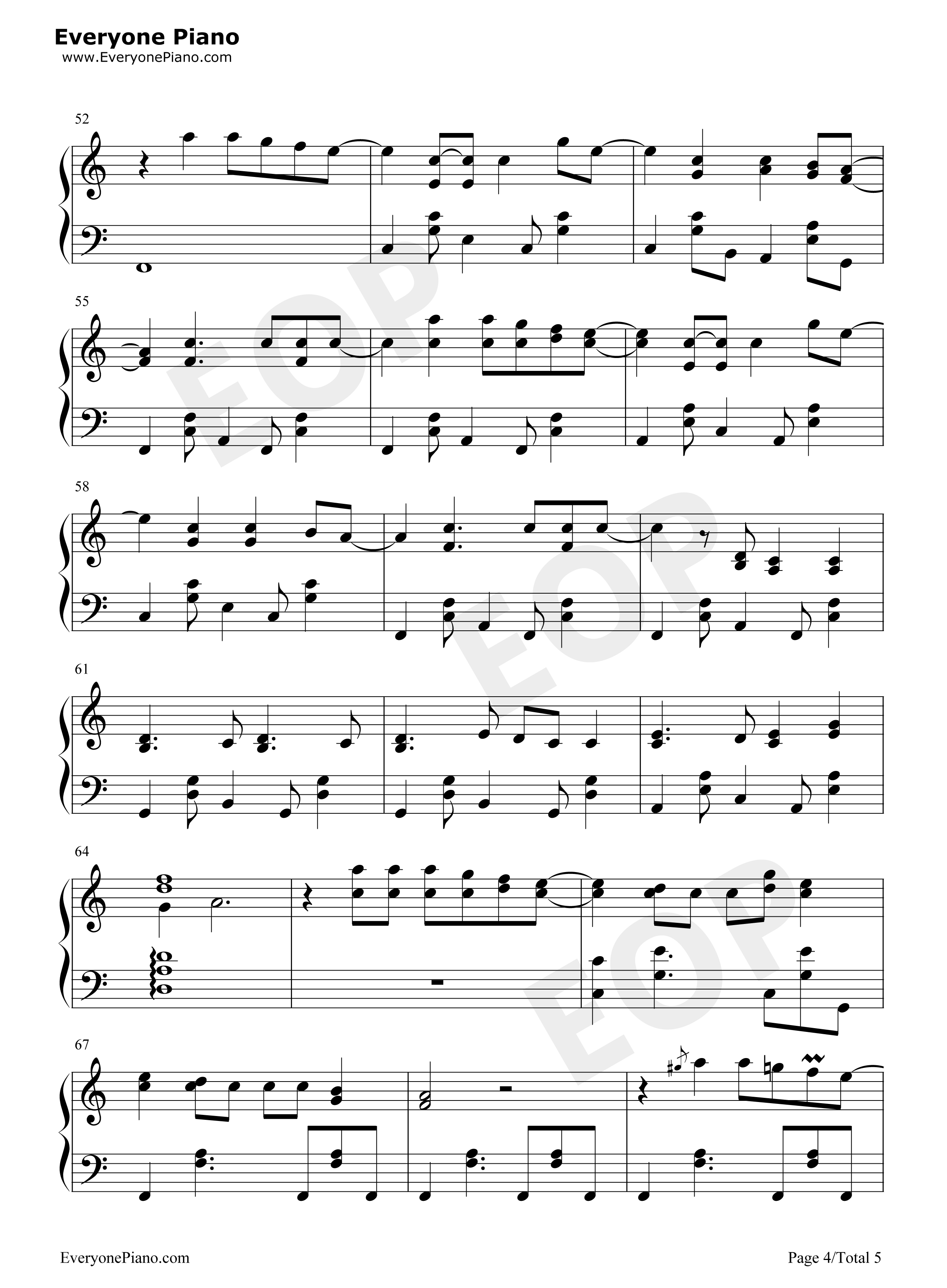 July钢琴谱_Noah_Cyrus