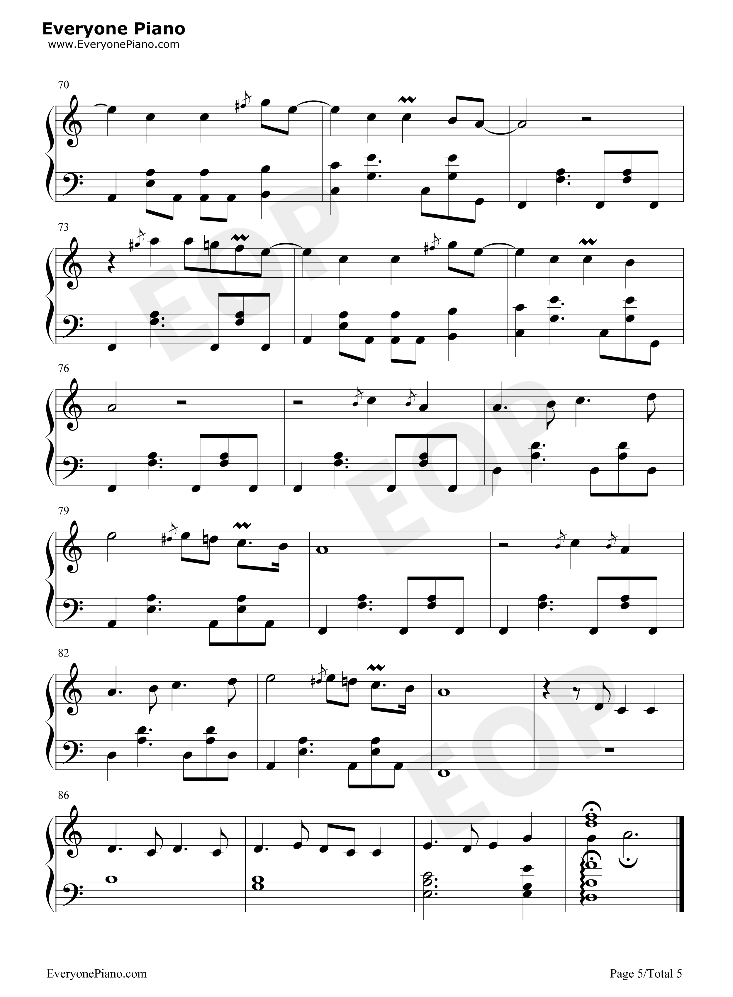 July钢琴谱_Noah_Cyrus