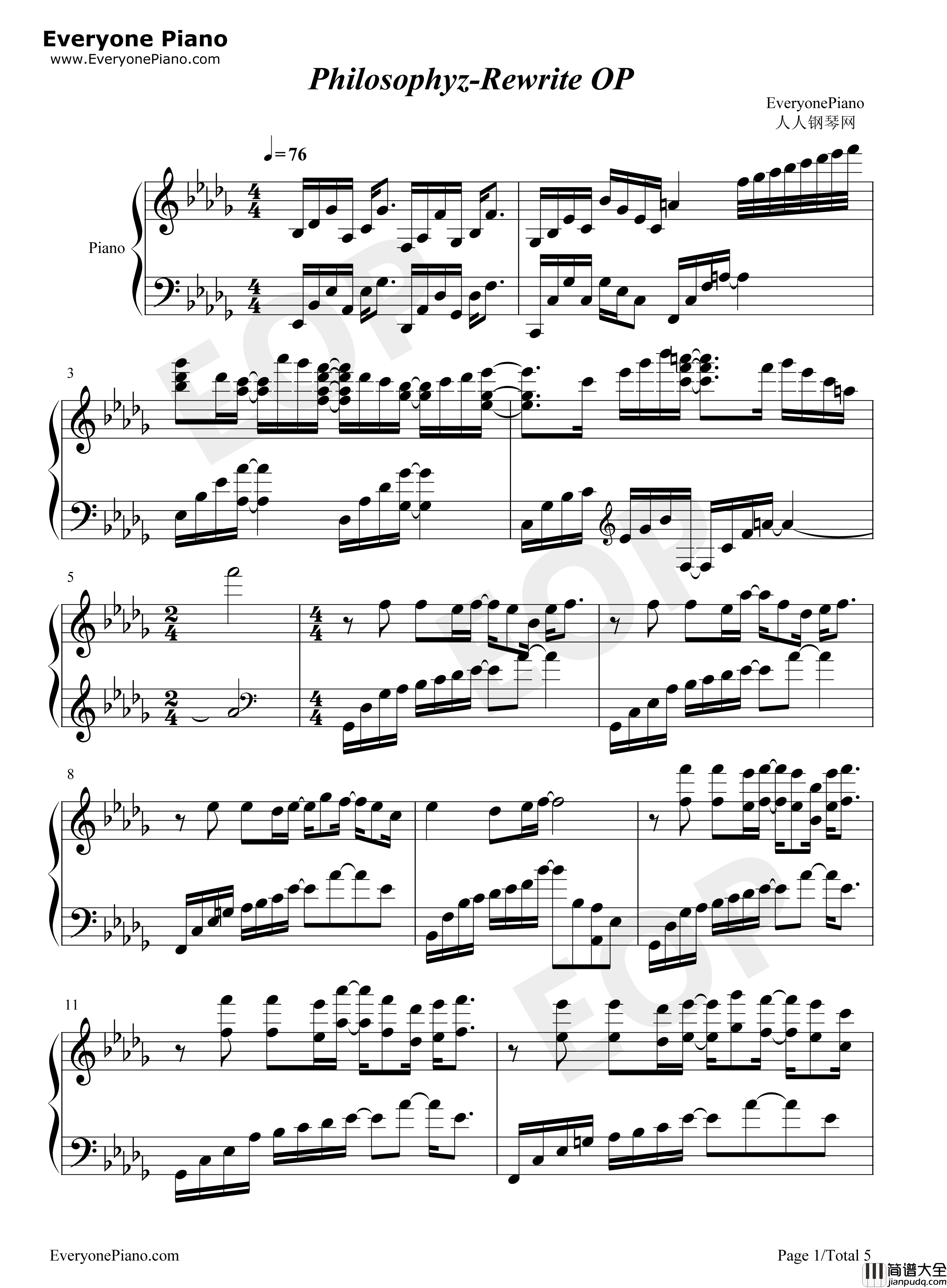 Philosophyz钢琴谱_水谷瑠奈