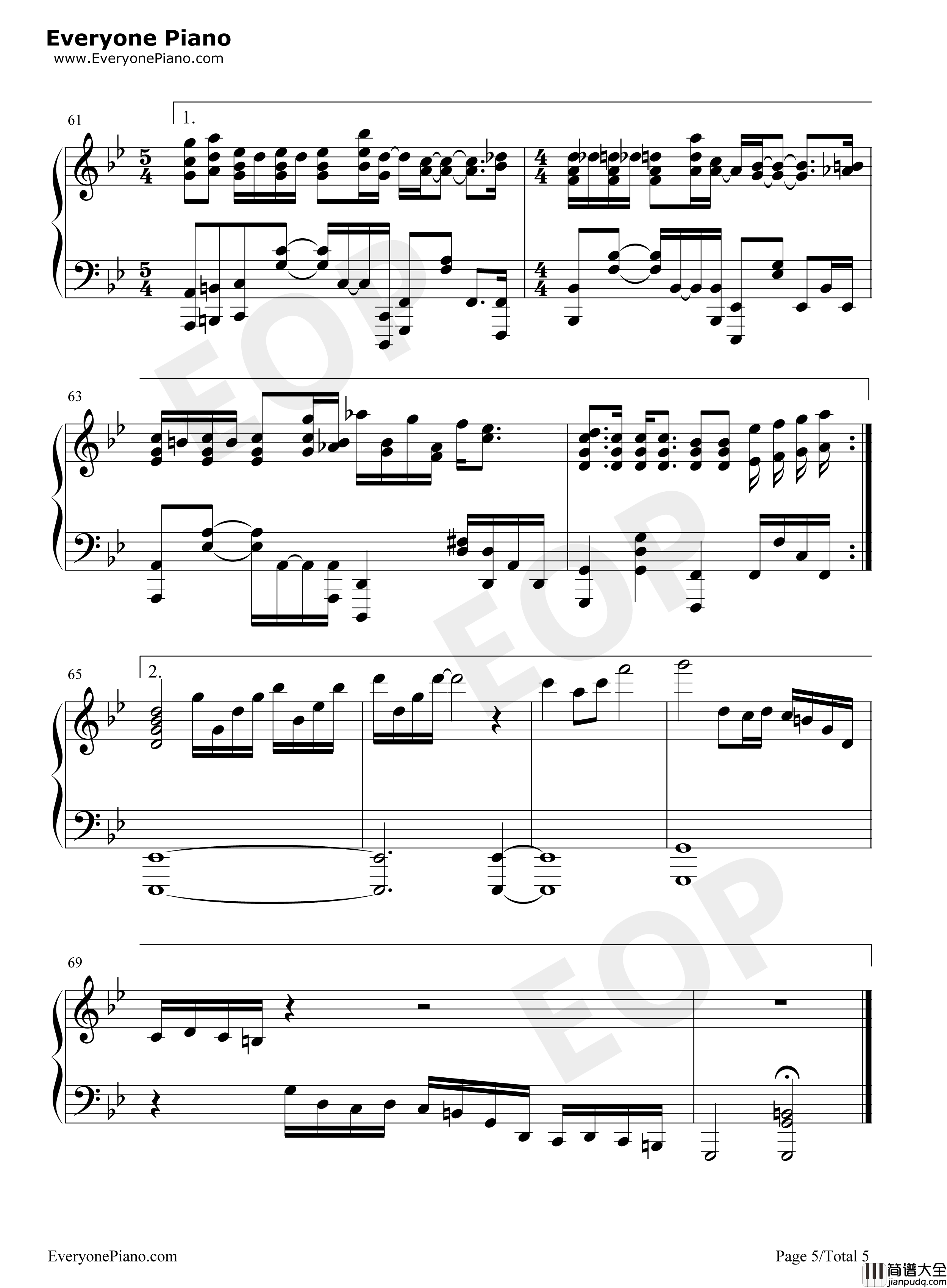 Thanatos钢琴谱_鹭巢诗郎