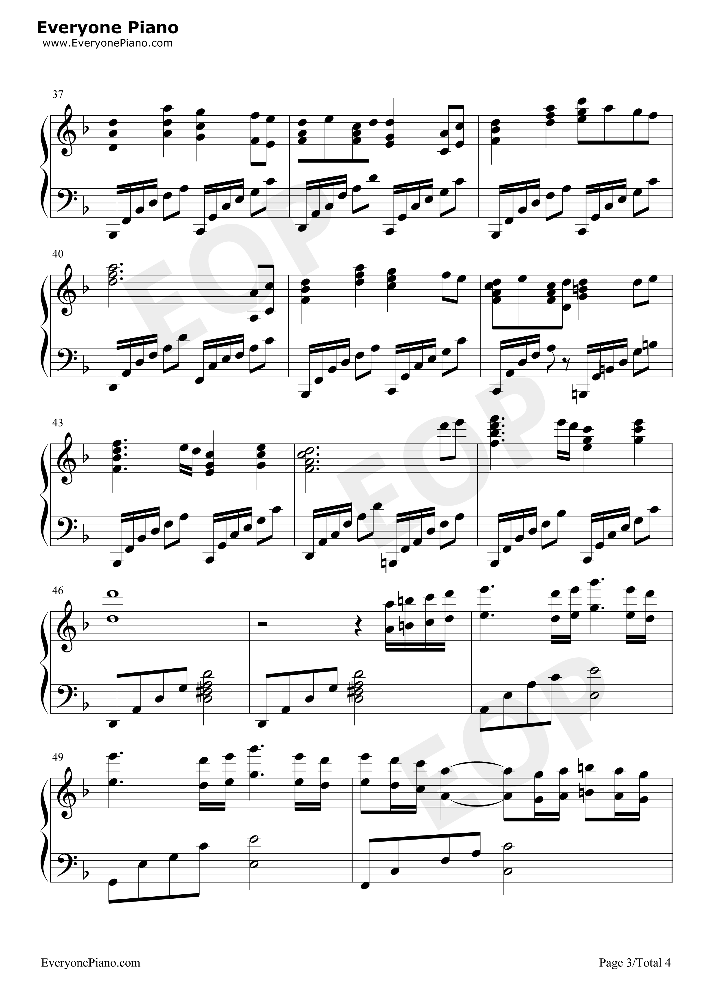 奈落之战钢琴谱_花泽香菜