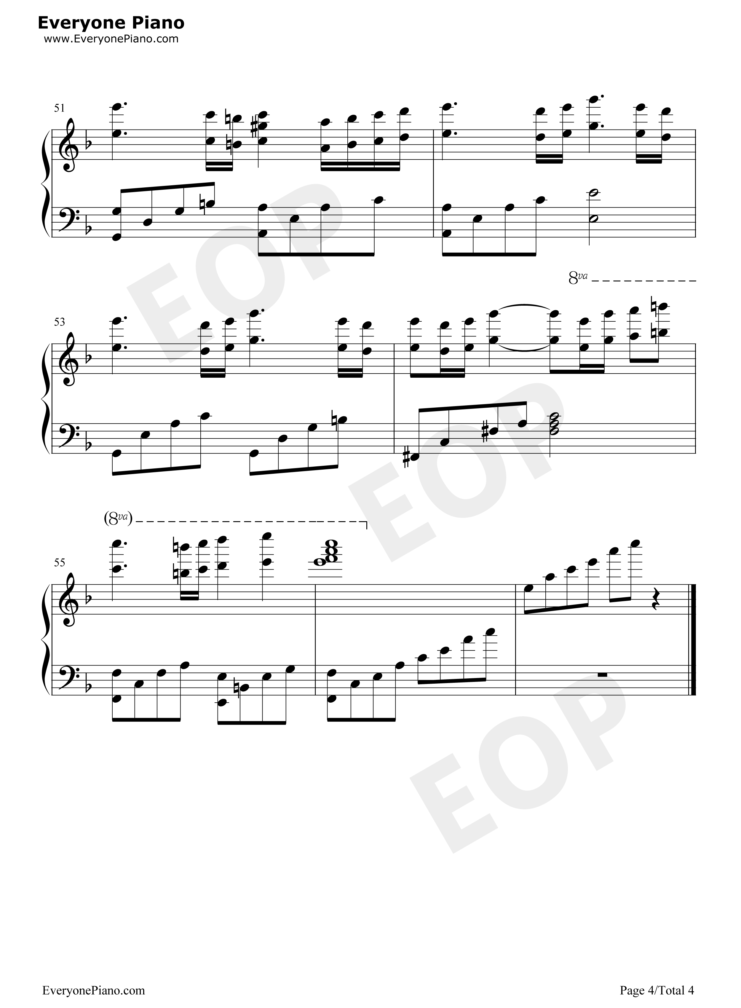 奈落之战钢琴谱_花泽香菜