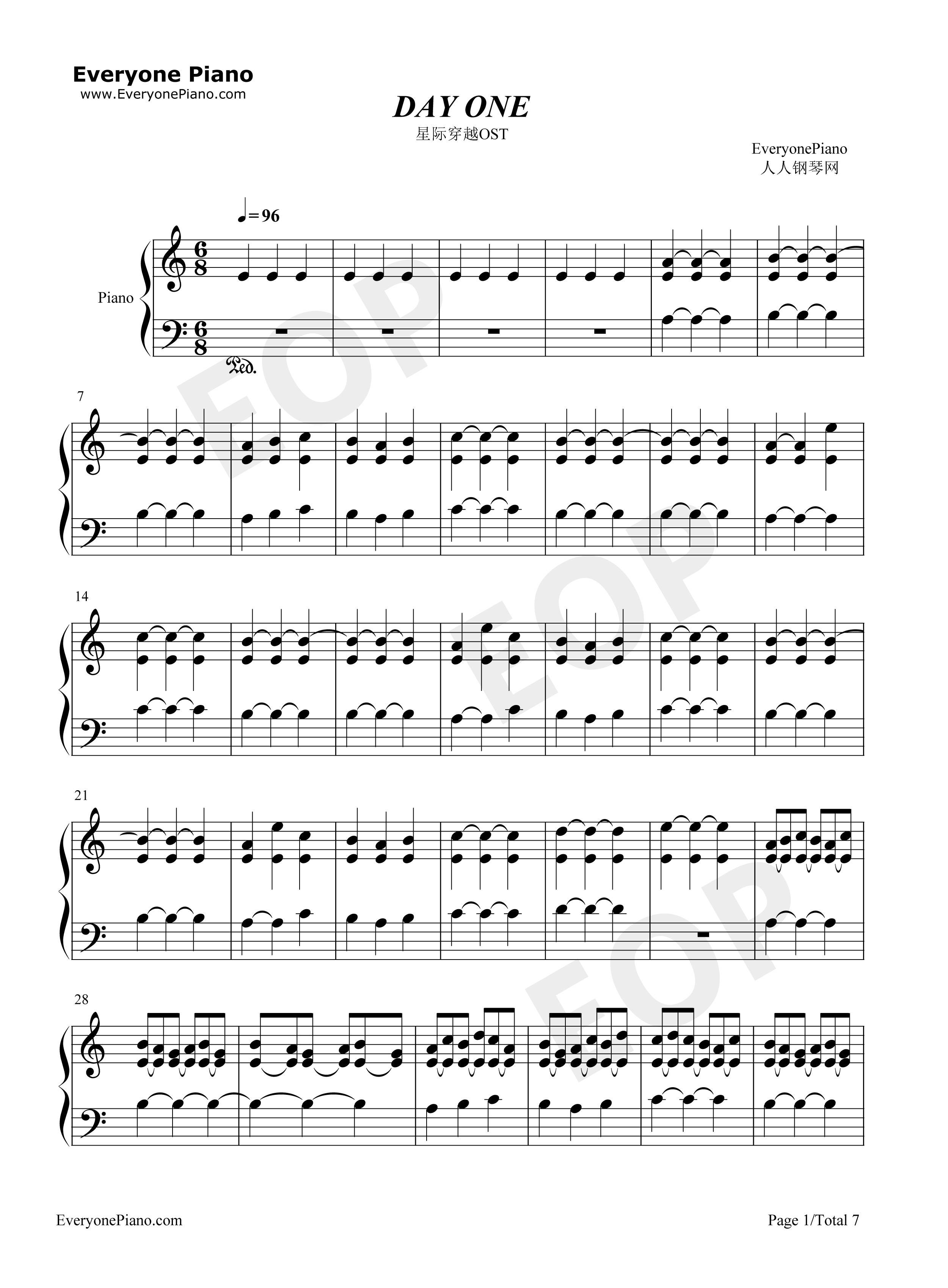 Day_One钢琴谱_Hans_Zimmer