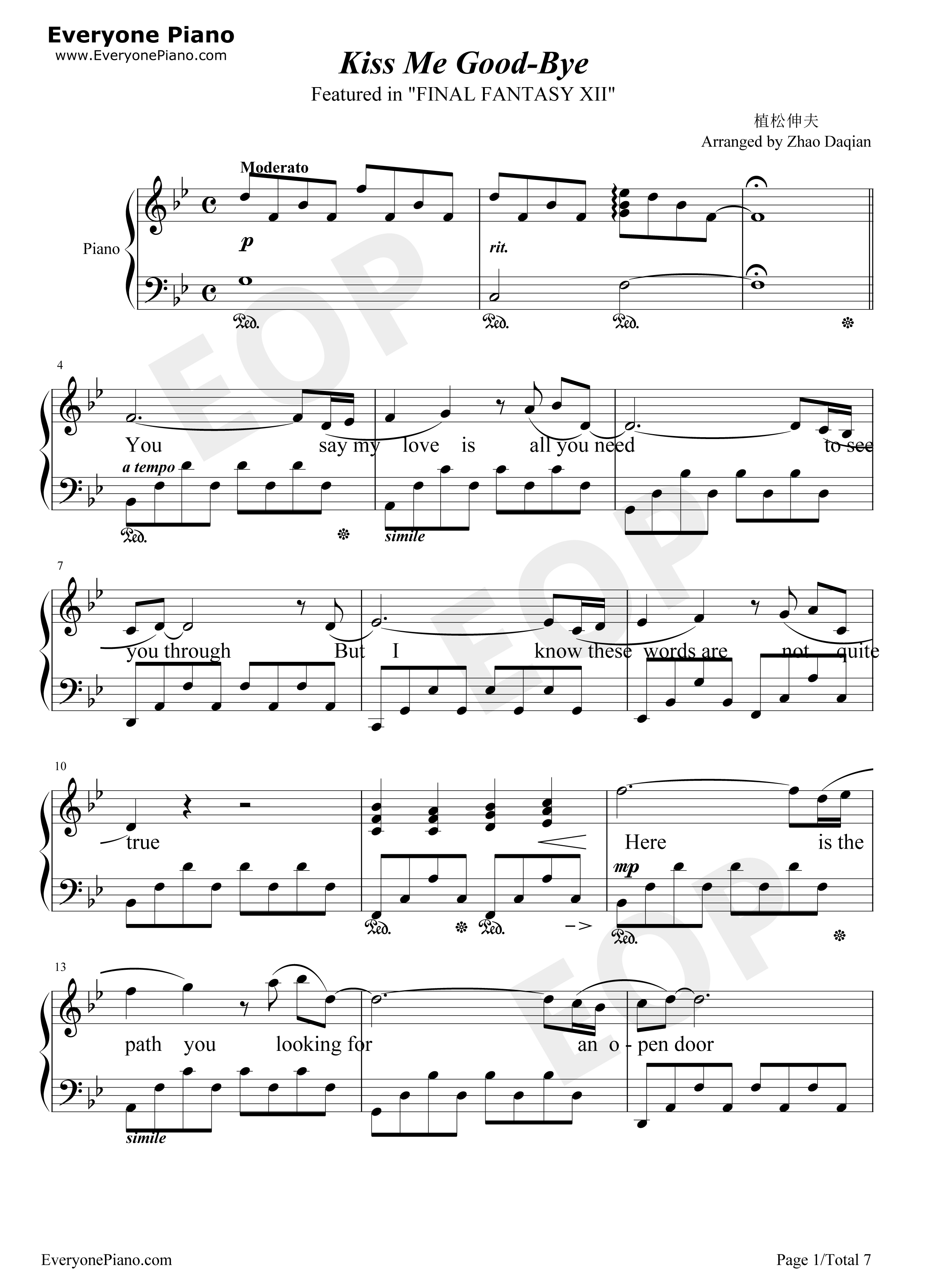 Kiss_Me_Good钢琴谱_安藝聖世美