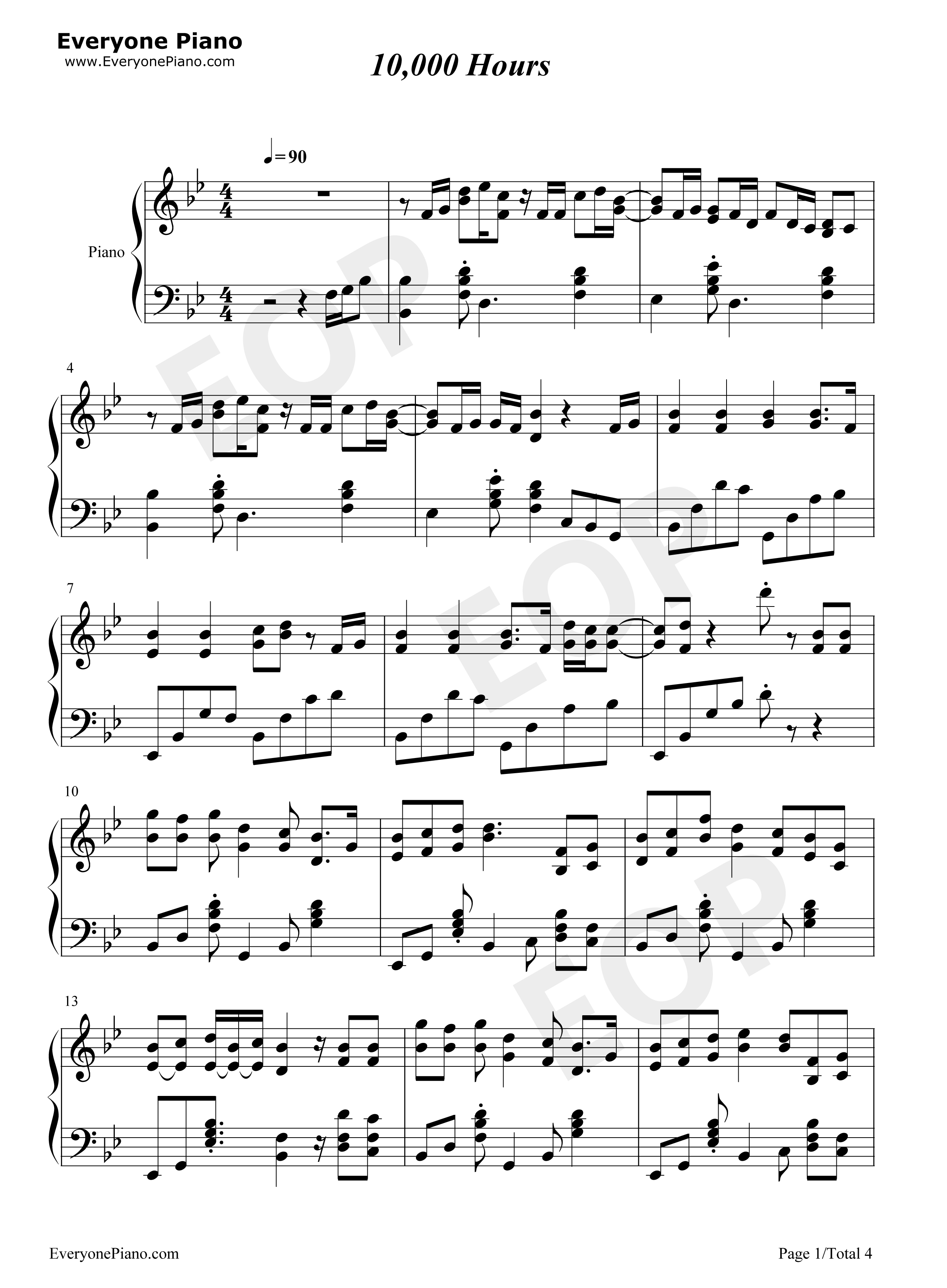 10000_Hours钢琴谱_Dan_+_Shay_Justin_Bieber