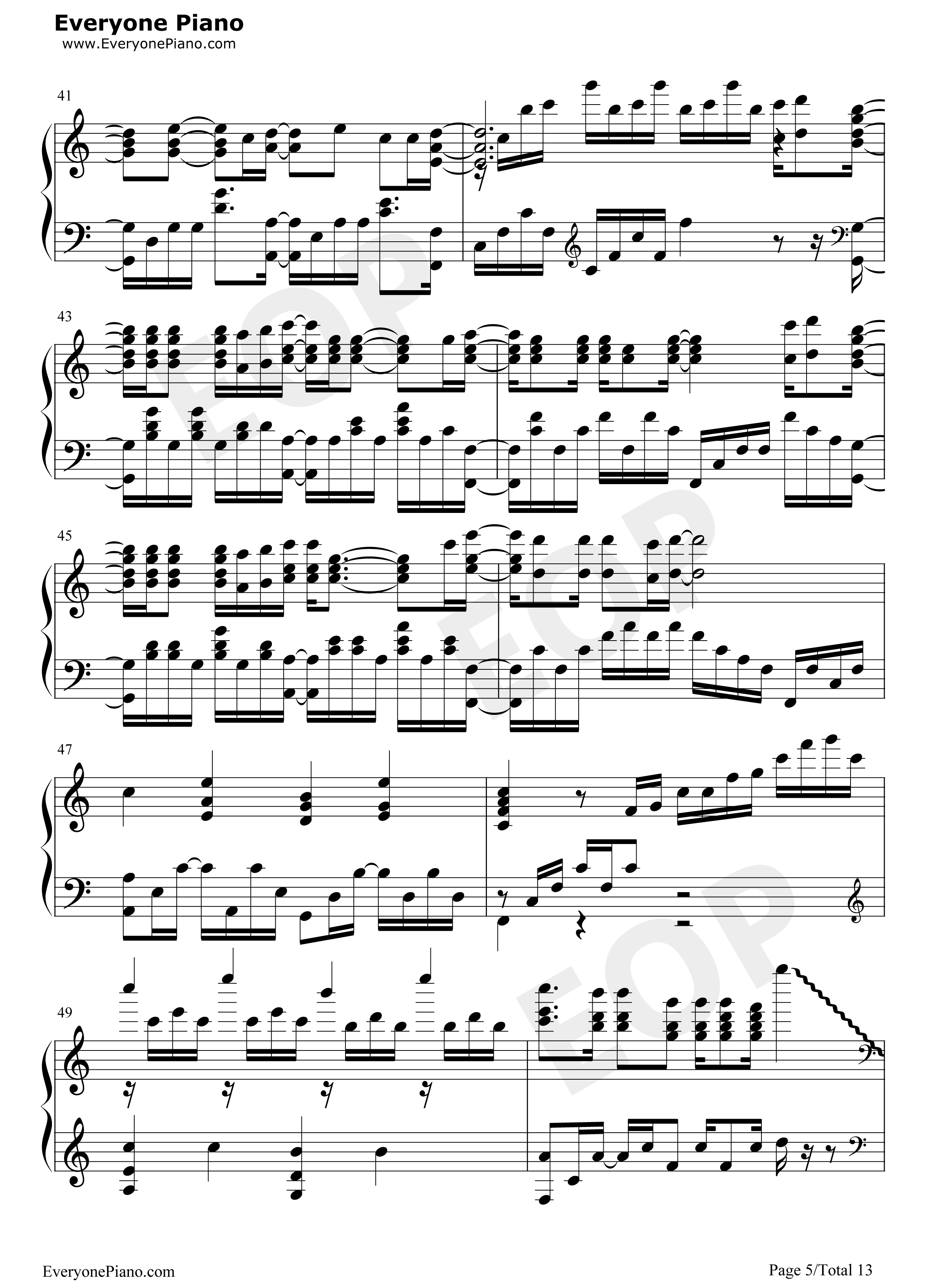 World_End钢琴谱_FLOW