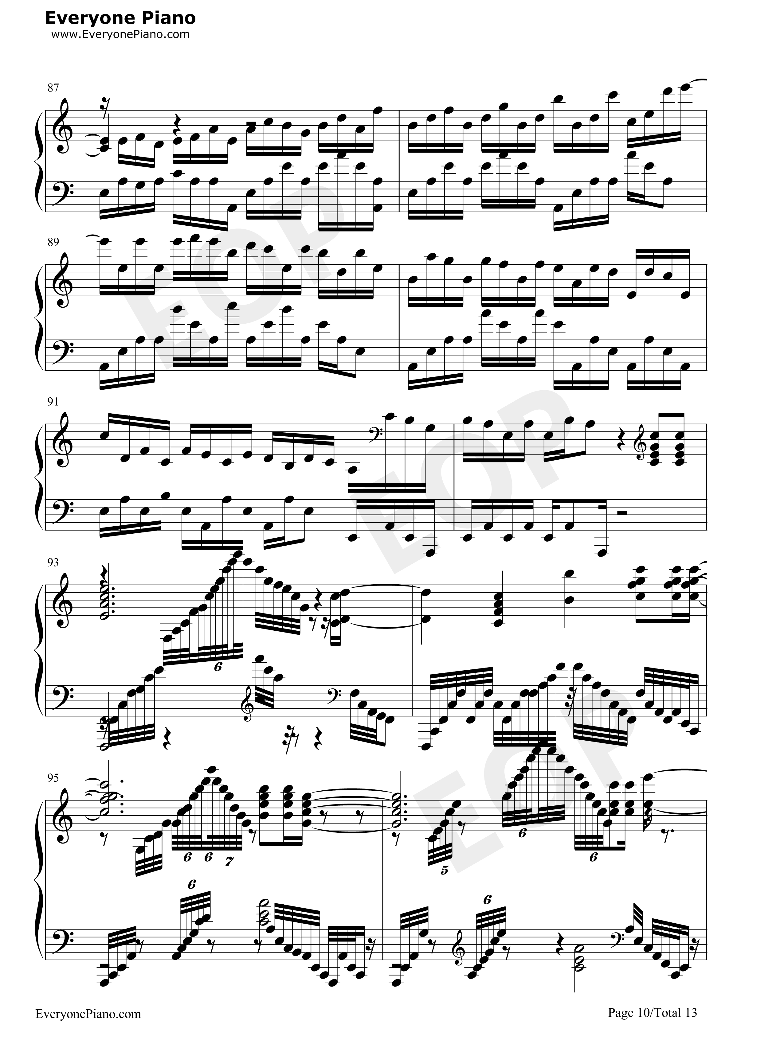 World_End钢琴谱_FLOW