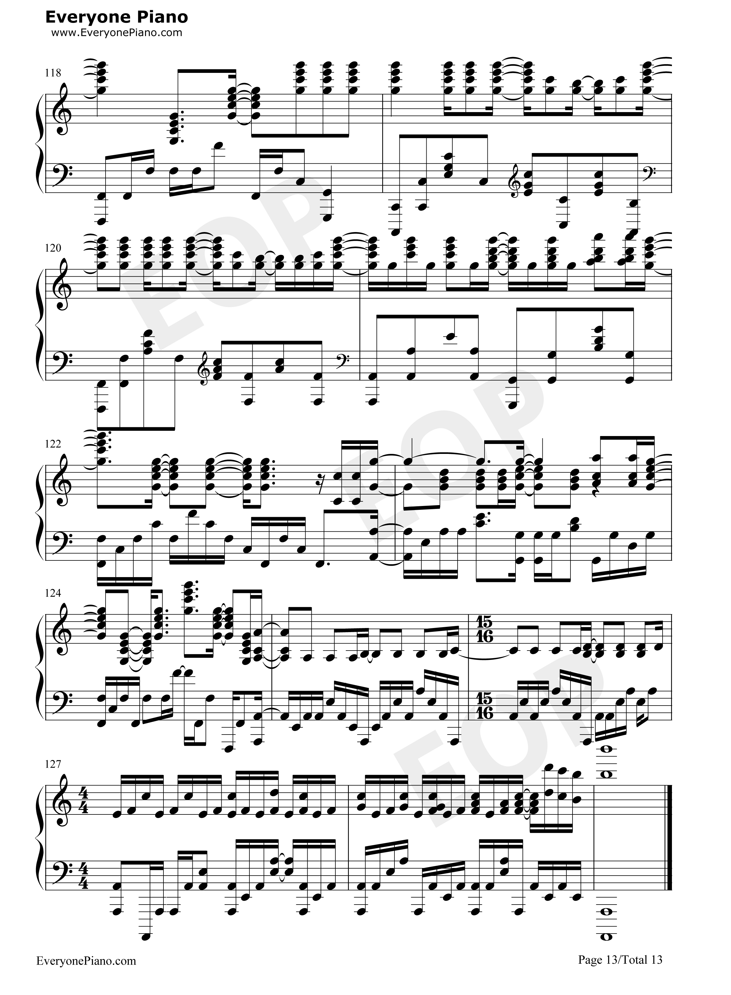 World_End钢琴谱_FLOW